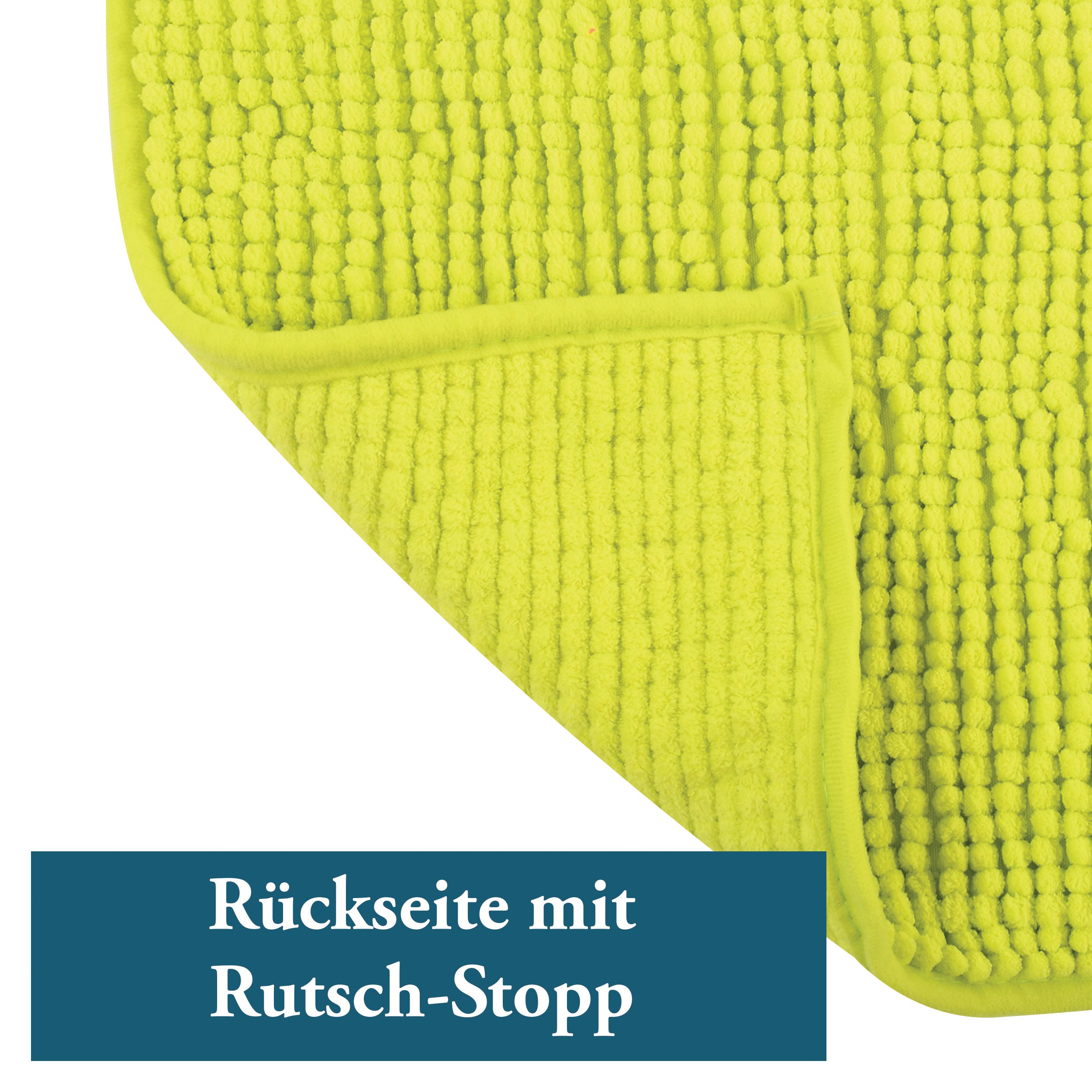 Premium Non-Slip Green Bath Mat 60x40 cm - Super Absorbent, Quick Dry Bathroom Rug for Shower, Tub & Floor - Soft Microfiber Surface for Safety & Comfort