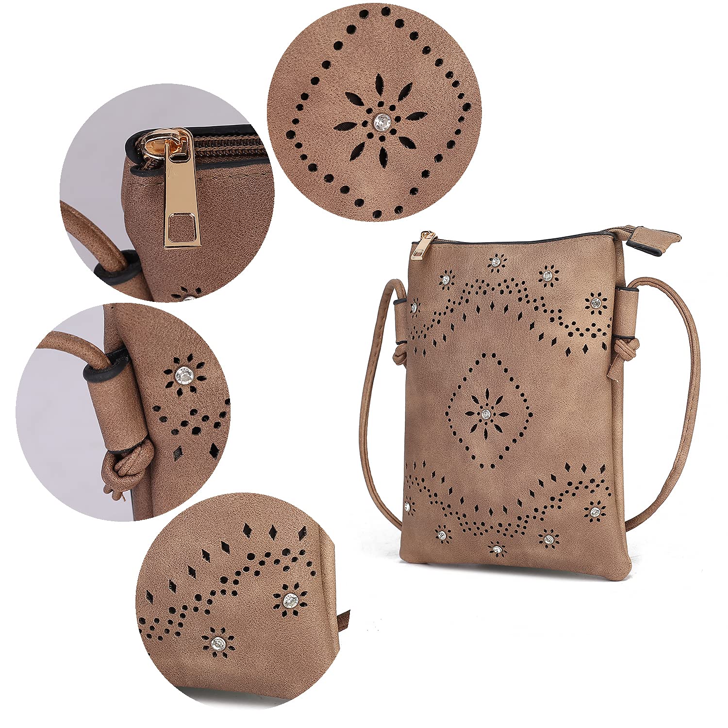 MKF Women's Crossbody Bag - PU Leather Small Shoulder Purse for Daily Use