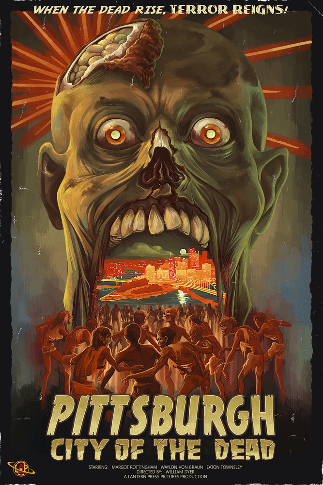 Pittsburgh Pennsylvania Zombie Day of the Dead 16x24 Metal Wall Art - Gallery Quality Aluminum Decor for Home, Office & Halloween Party Decoration