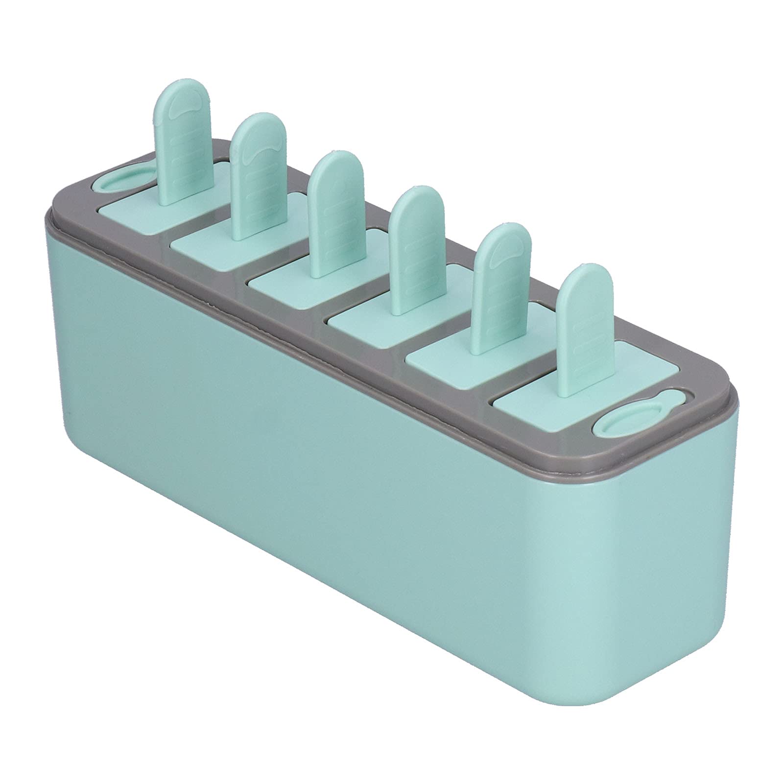 6-Cavity Ice Cube Trays with Handle & Cover - DIY Ice Cream Maker for Home, Office, Summer - Perfect for Cocktails, Beverages & Party Drinks