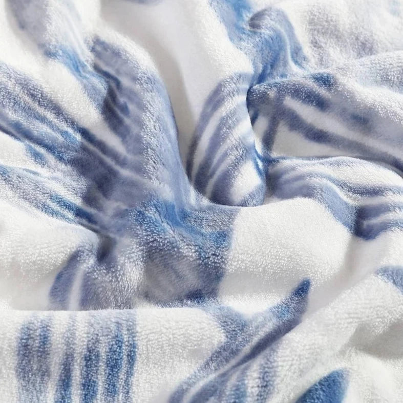 Tommy Bahama Home Kayo Blue Canal Lightweight Throw Blanket - Soft & Cozy for Bed, Couch, and Outdoor Use