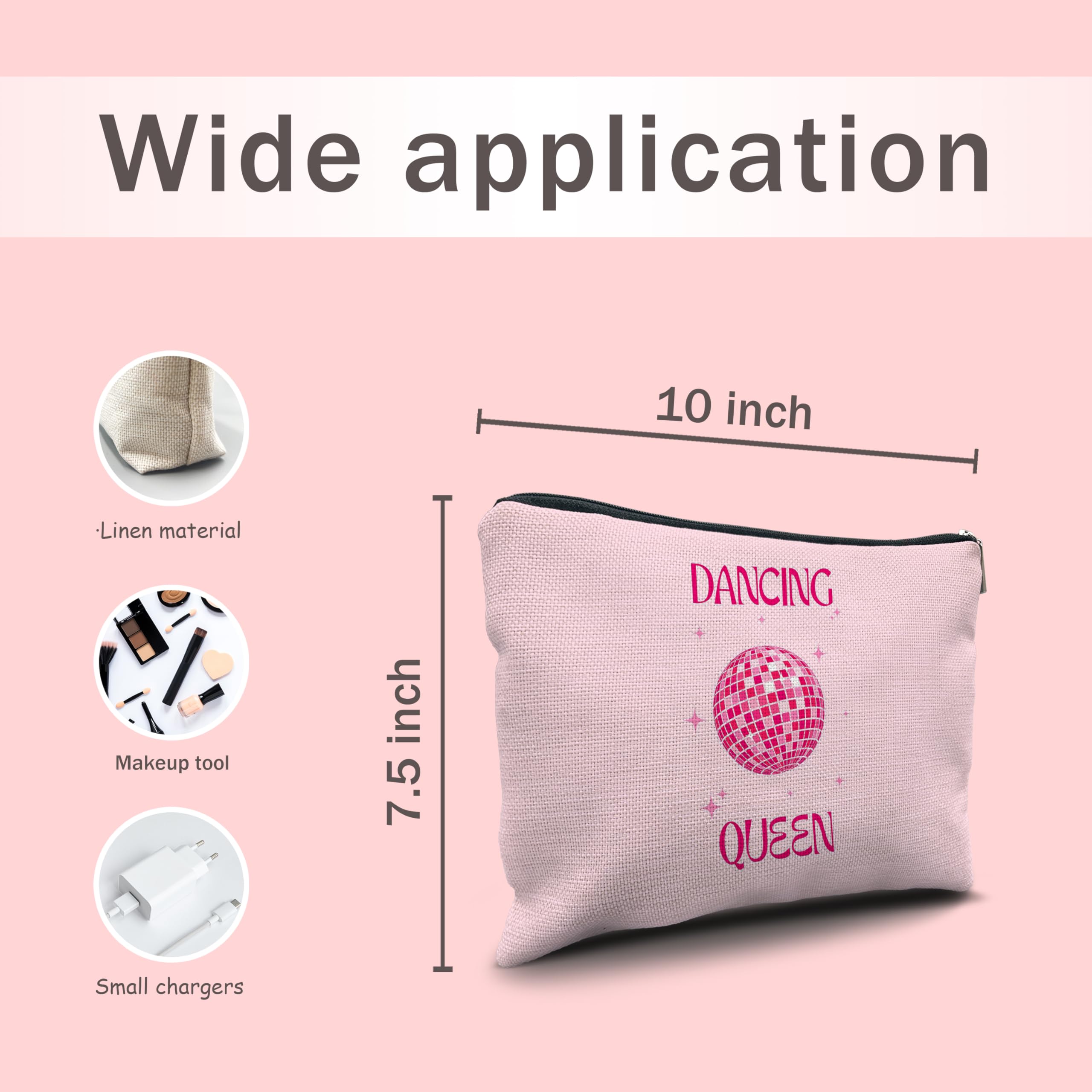 Trendy Hot Pink Disco Ball Makeup Bag - Perfect Dance Gifts for Women, Dancer Makeup Pouch, Glittery Cosmetic Case for Parties & Performances