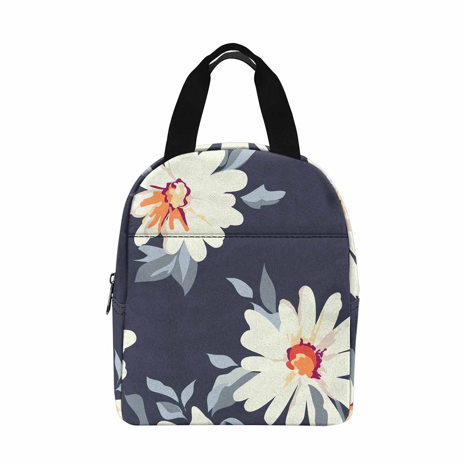 InterestPrint Insulated Lunch Bags for Women - Reusable Office Lunch Tote with Pretty Daisy Floral Print - Perfect for Work, Picnics & Daily Commutes