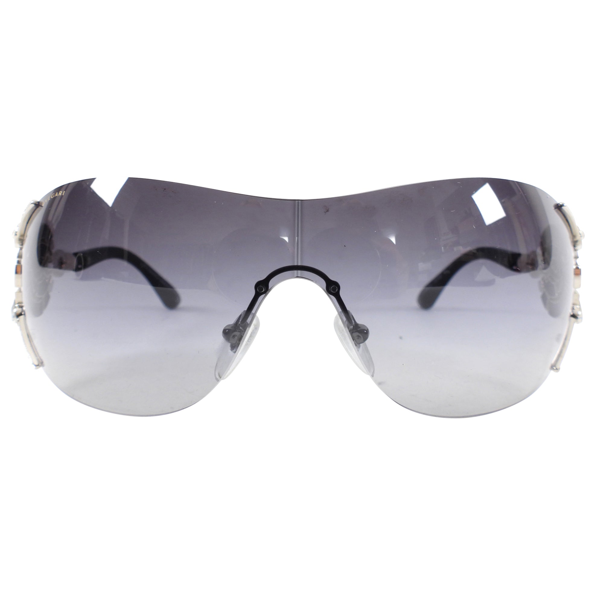 Bvlgari 6039 Swarovski Crystal Black Shield Sunglasses for Women - Luxury Designer Sunglasses with UV Protection - Perfect for Beach, Driving & Fashion Outfits