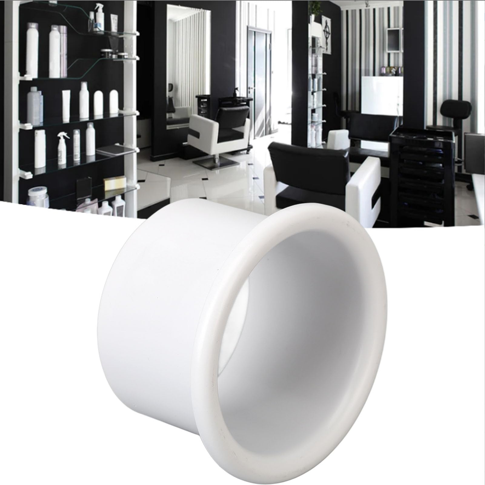 Stainless Steel Hair Dryer Holder & Stand for Salon & Home Bathroom - White | Wall Mount Hair Dryer Organizer for Styling Station & Vanity Storage