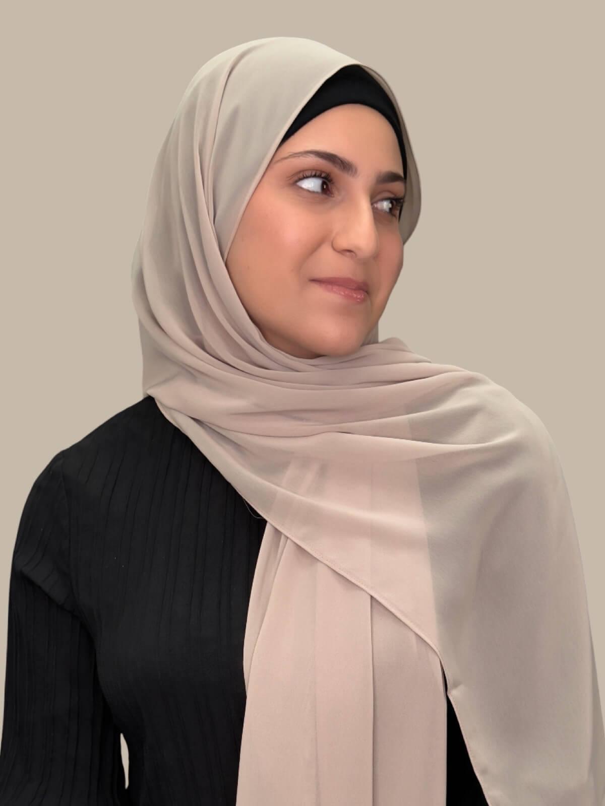 Modish Girl Luxury Chiffon Hijab Oat - Elegant Muslim Headscarf for Women - Perfect for Daily Wear, Prayer & Special Occasions