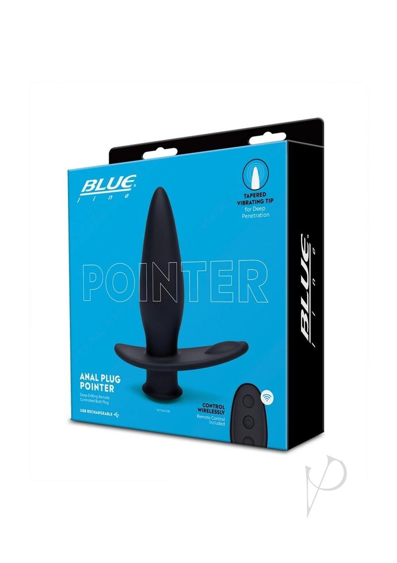 Remote Control Blue Line Pointer Silicone Deep Drilling Butt Plug - Black | Adult Toy for Couples Play, Solo Pleasure & BDSM Exploration
