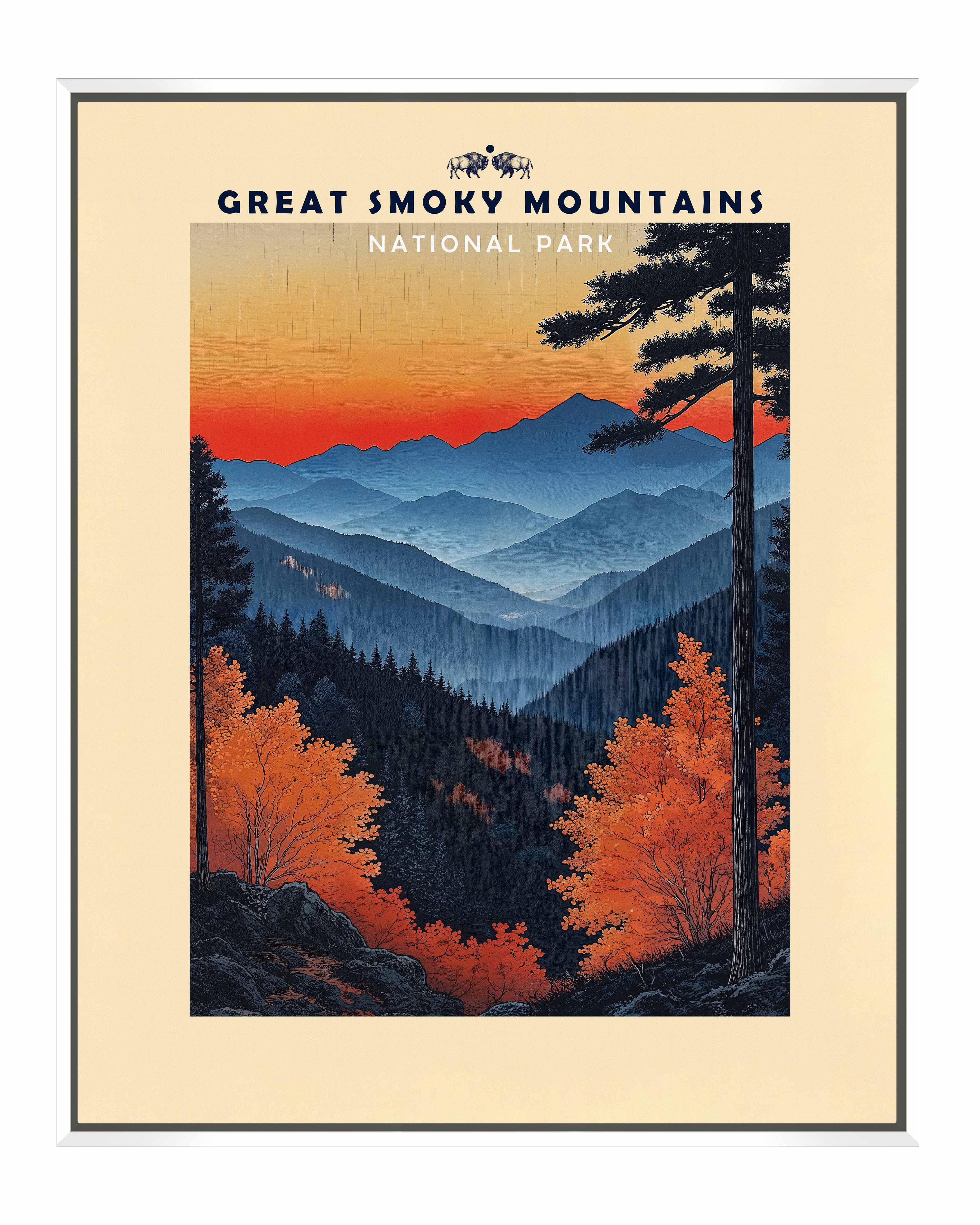 Great Smoky Mountains Landscape Gallery Wrapped Canvas Wall Art - Perfect for Living Room, Bedroom & Office Decor