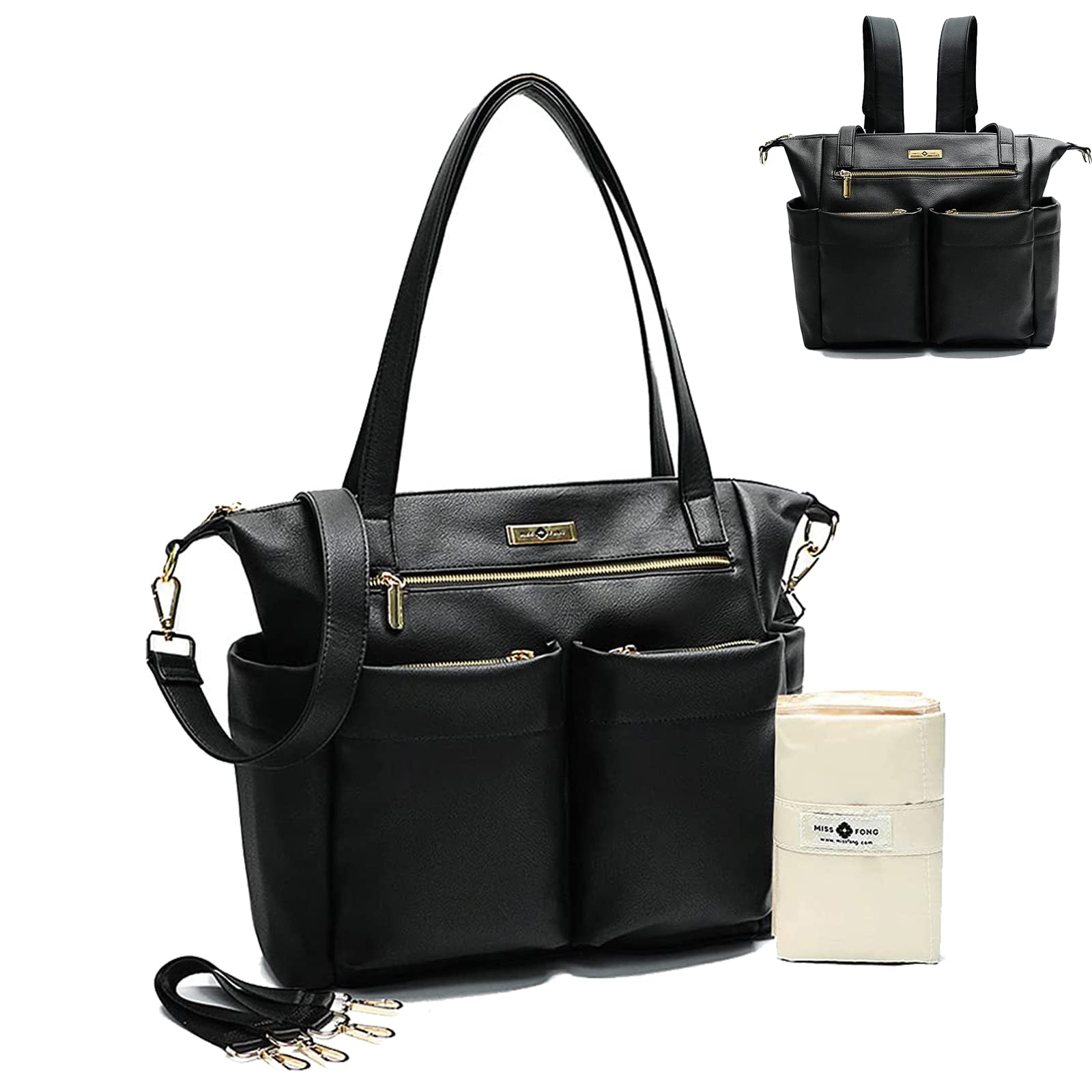 Premium Leather Diaper Backpack for Moms - Stylish Baby Bag with Changing Pad & Stroller Organizer | Perfect for Travel, Daycare & On-the-Go Parenting