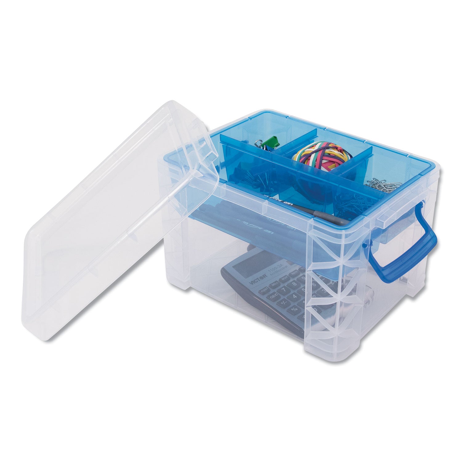 Advantus Super Stacker 5-Section Divided Storage Box - 7.5