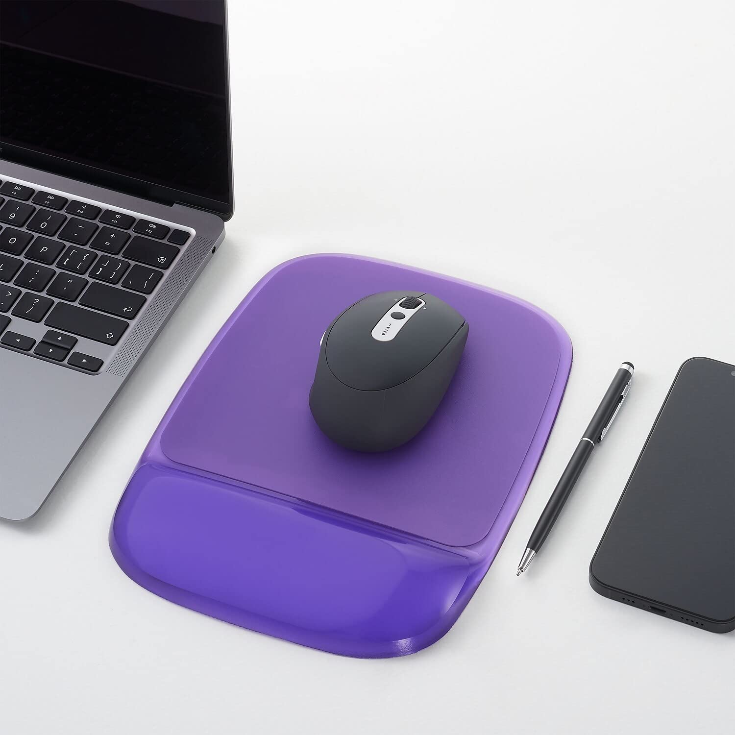 Ergonomic Gel Mouse Pad with Wrist Rest - Soft Comfort for Long Computer Use, Purple (Model 18265) | Perfect for Office, Gaming & Home Workspace Setup