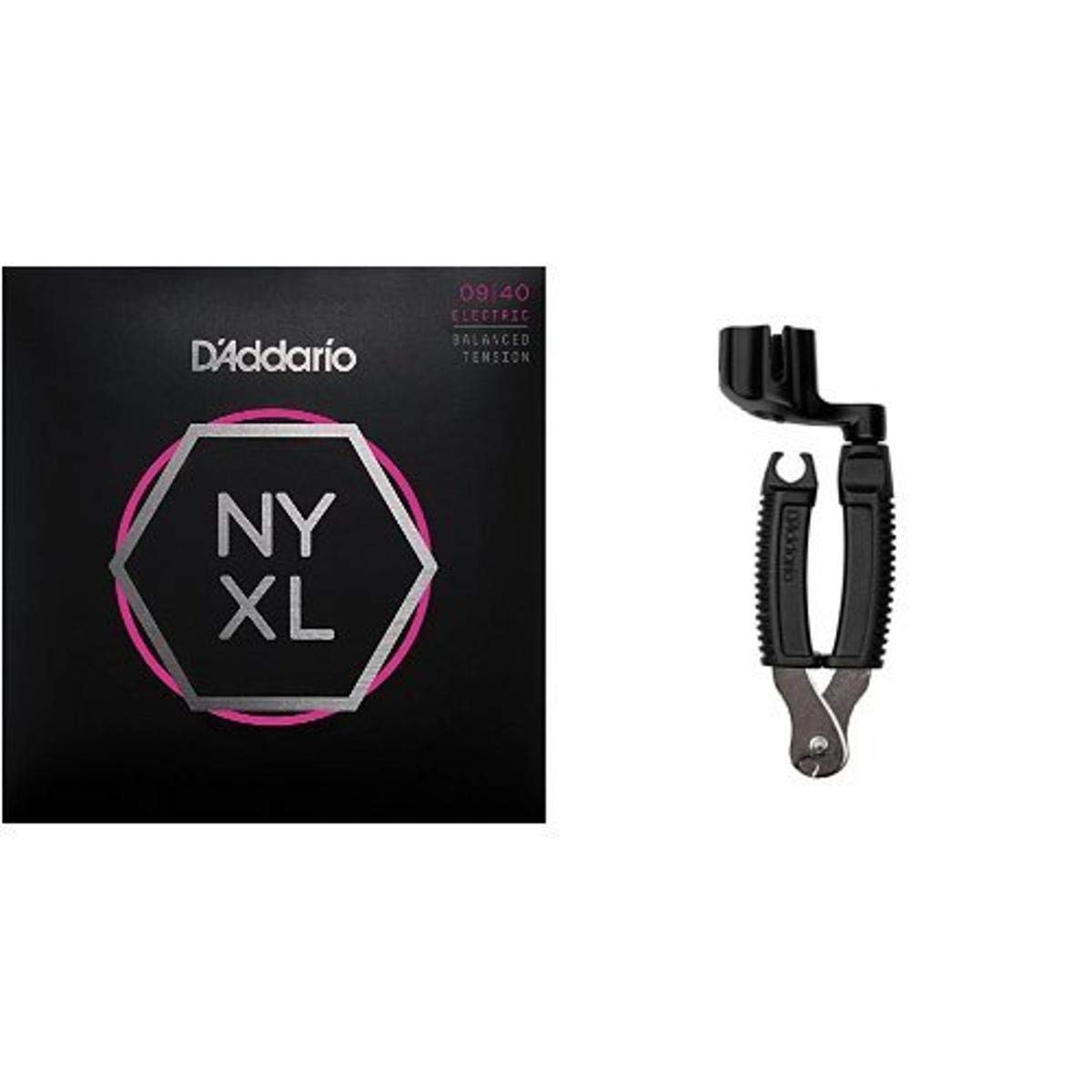 D'Addario NYXL0940BT Electric Guitar Strings - Balanced Tension Super Light (09-40) with Pro-Winder String Cutter Bundle | Premium Guitar Accessories for Live Performance & Studio Recording