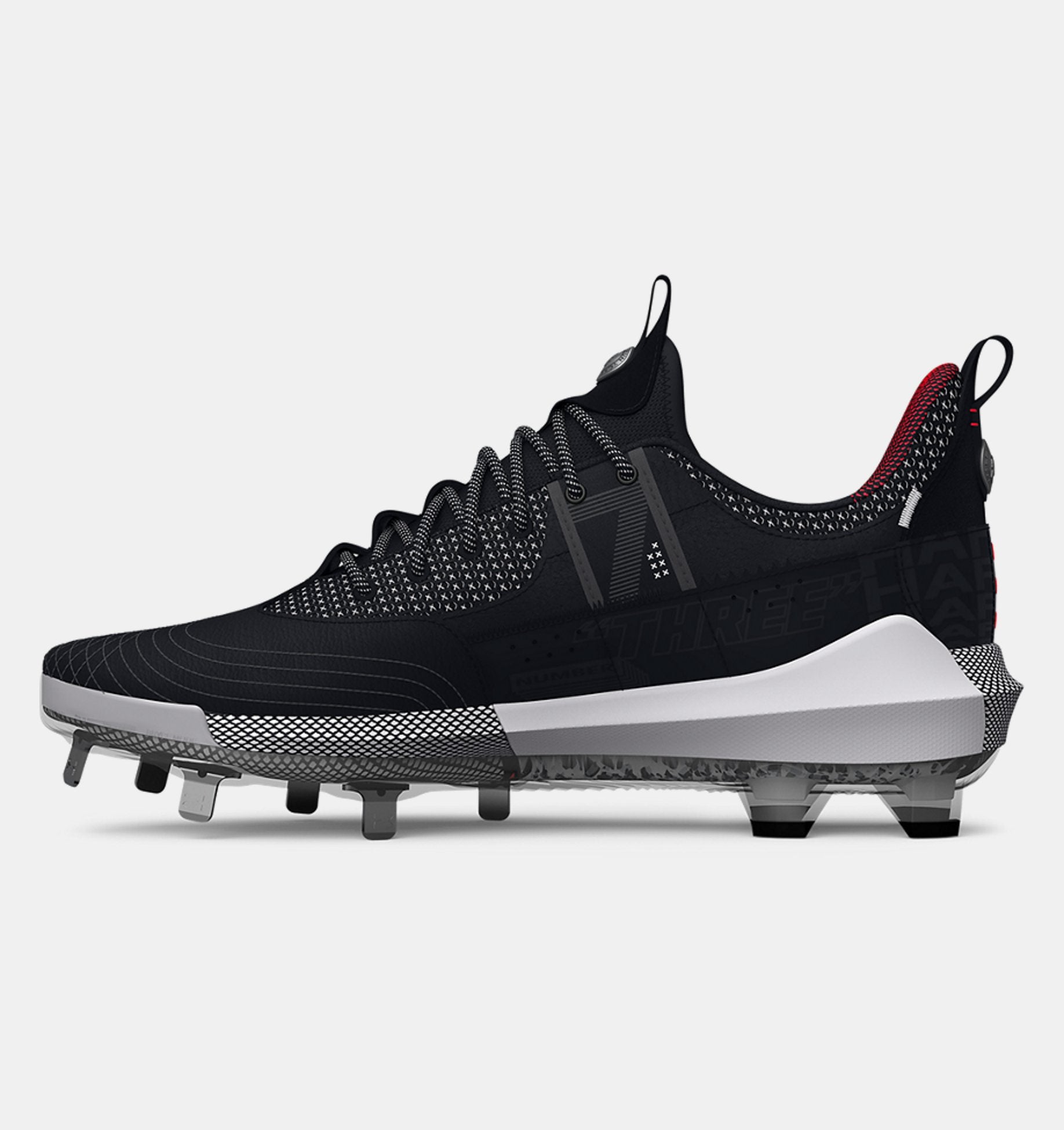 UnderArmour Men's UA Harper 7 Low ST Metal Baseball Cleats - Black (3025582-001) | Lightweight & Durable for Baseball Games & Training