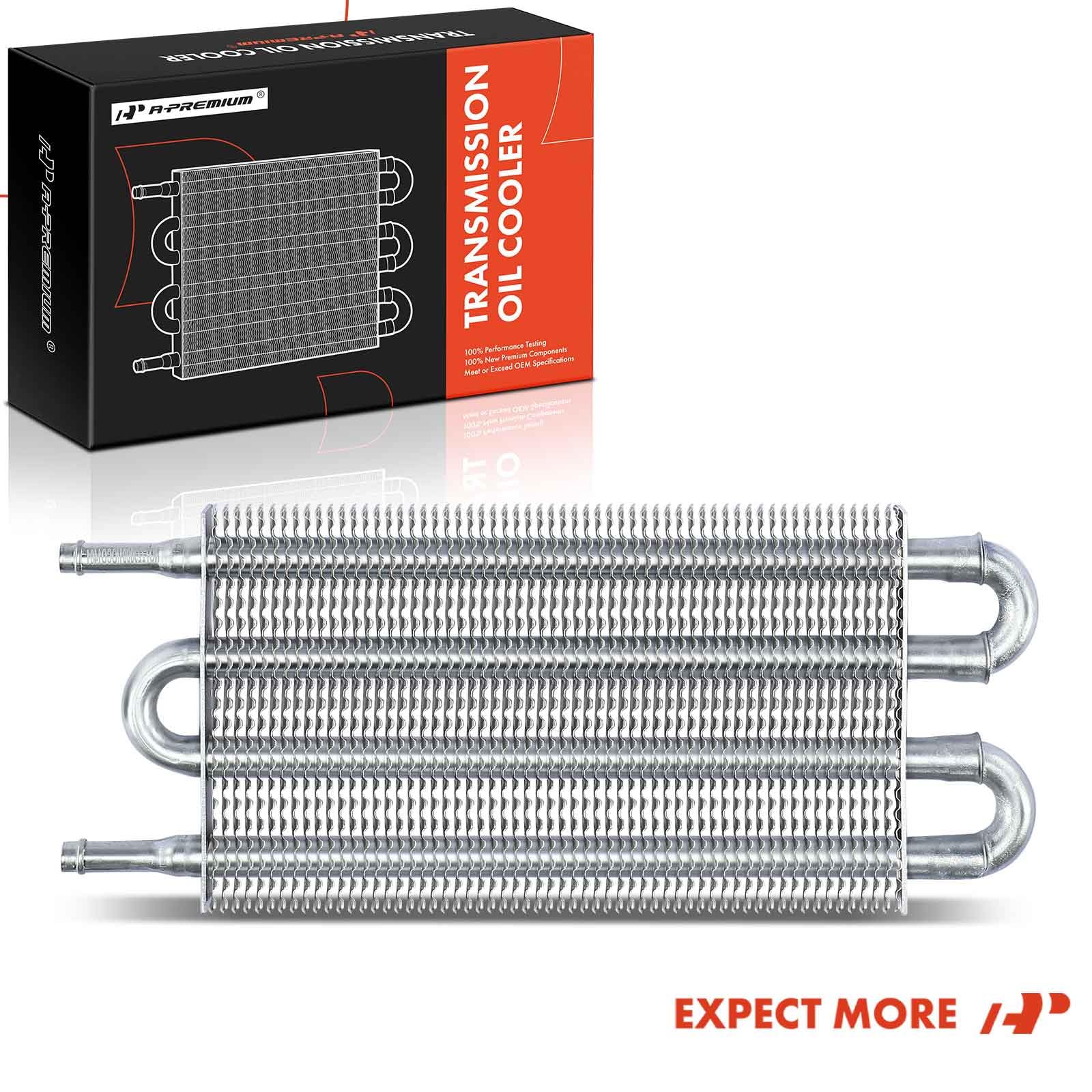 Universal A-Premium 4-Pass Aluminum Transmission Oil Cooler Kit with Hose Mounting, Supports Towing Up to 12000 lbs, Ideal for Heavy-Duty Trucks and Towing Vehicles