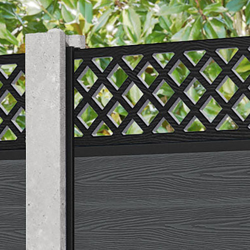 Dark Grey Classic Hive Fence Panel for Concrete Posts | Durable Garden Fencing Solution for Backyard Privacy & Landscaping