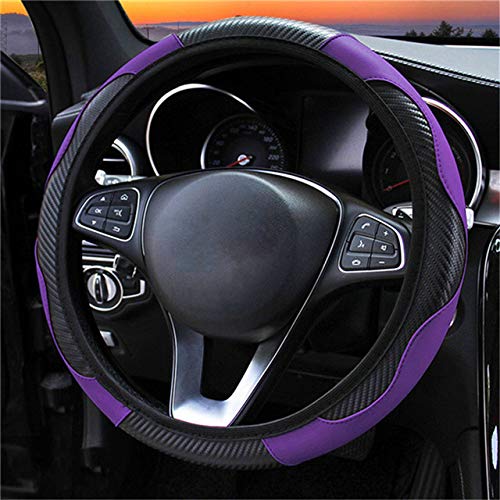 CAIDIEQUEEN Breathable Anti-Slip PU Steering Wheel Cover (14.6-15 inches) - Universal Fit for Most Cars - Perfect for Summer Driving & Interior Decoration