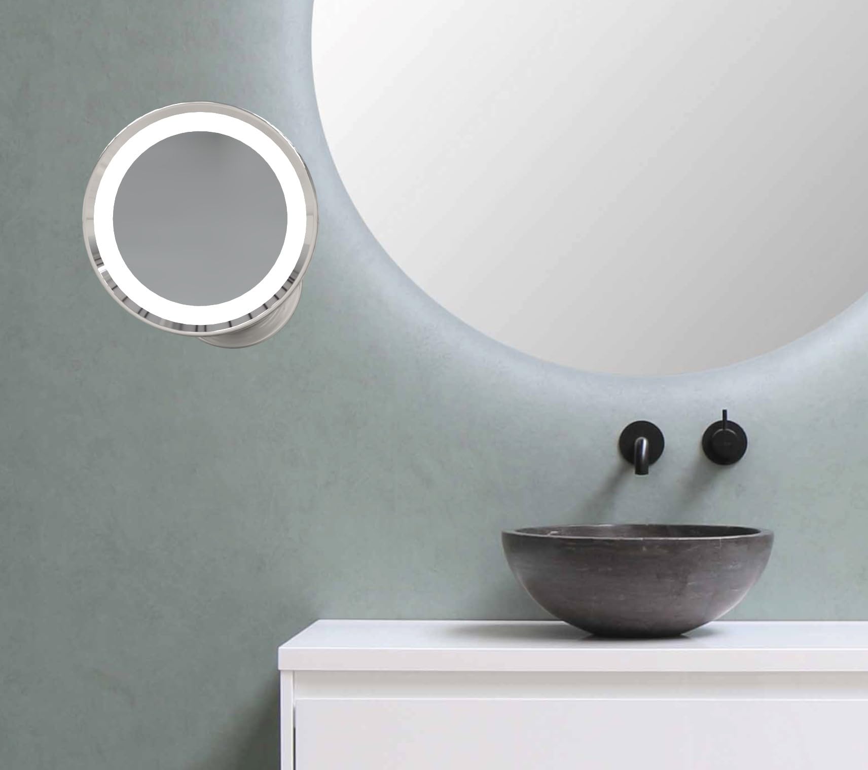 Hardwired Dual Light LED 5X Magnifying Makeup Mirror with Polished Nickel Finish - Perfect for Vanity, Bathroom & Professional Makeup Application