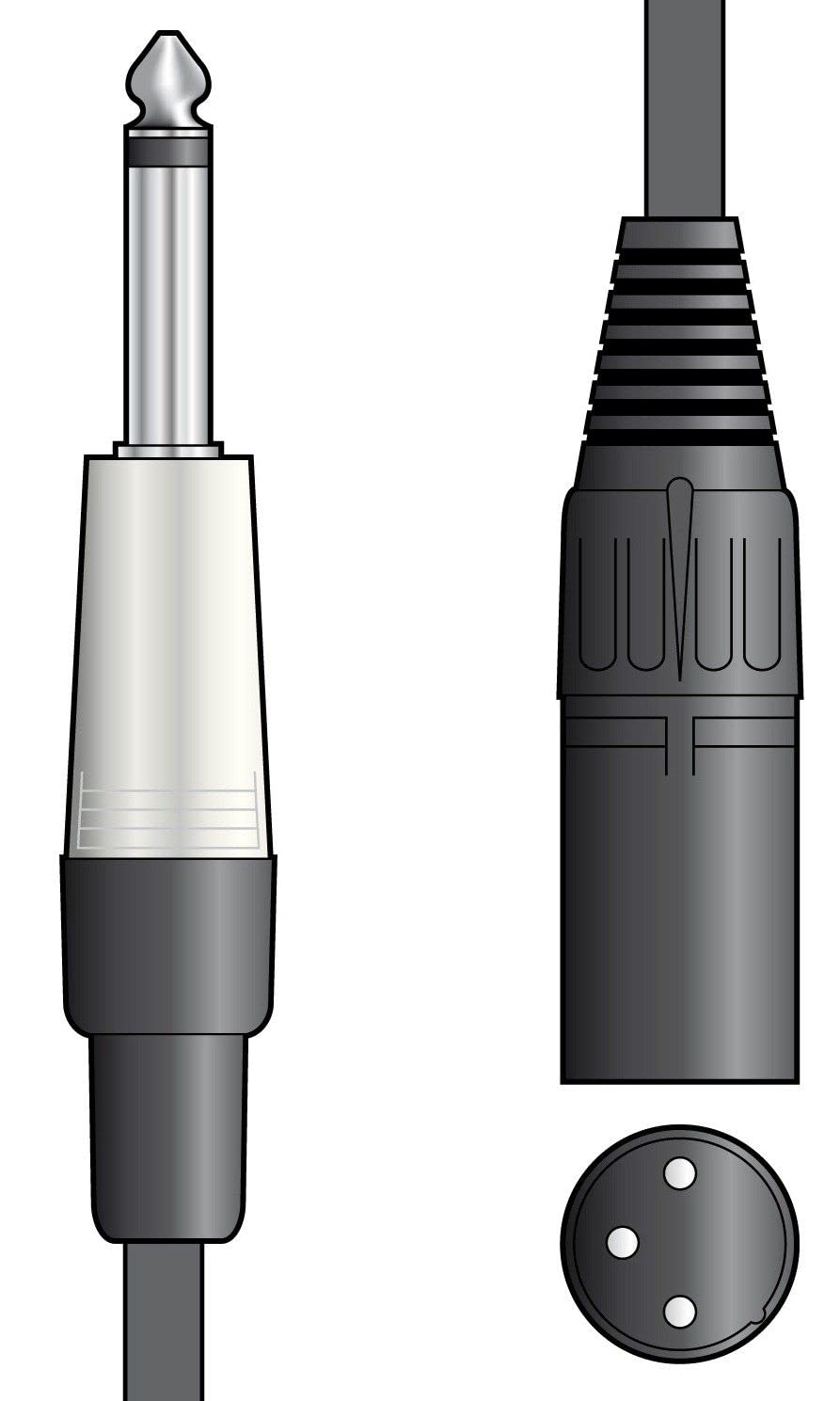 Classic Mono Jack to XLR Male Cable 6.0m for Studio Recording
