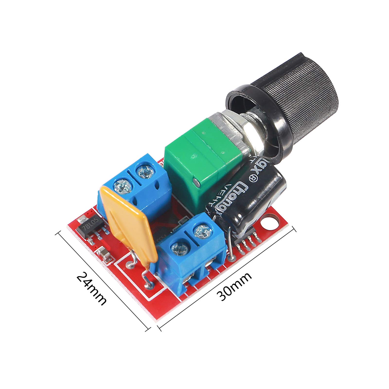 6PCS DC Motor PWM Speed Controller 3V-35V 5A 90W with Adjustable Knob - Mini LED Dimmer for DIY Projects, Robotics, and Model Trains