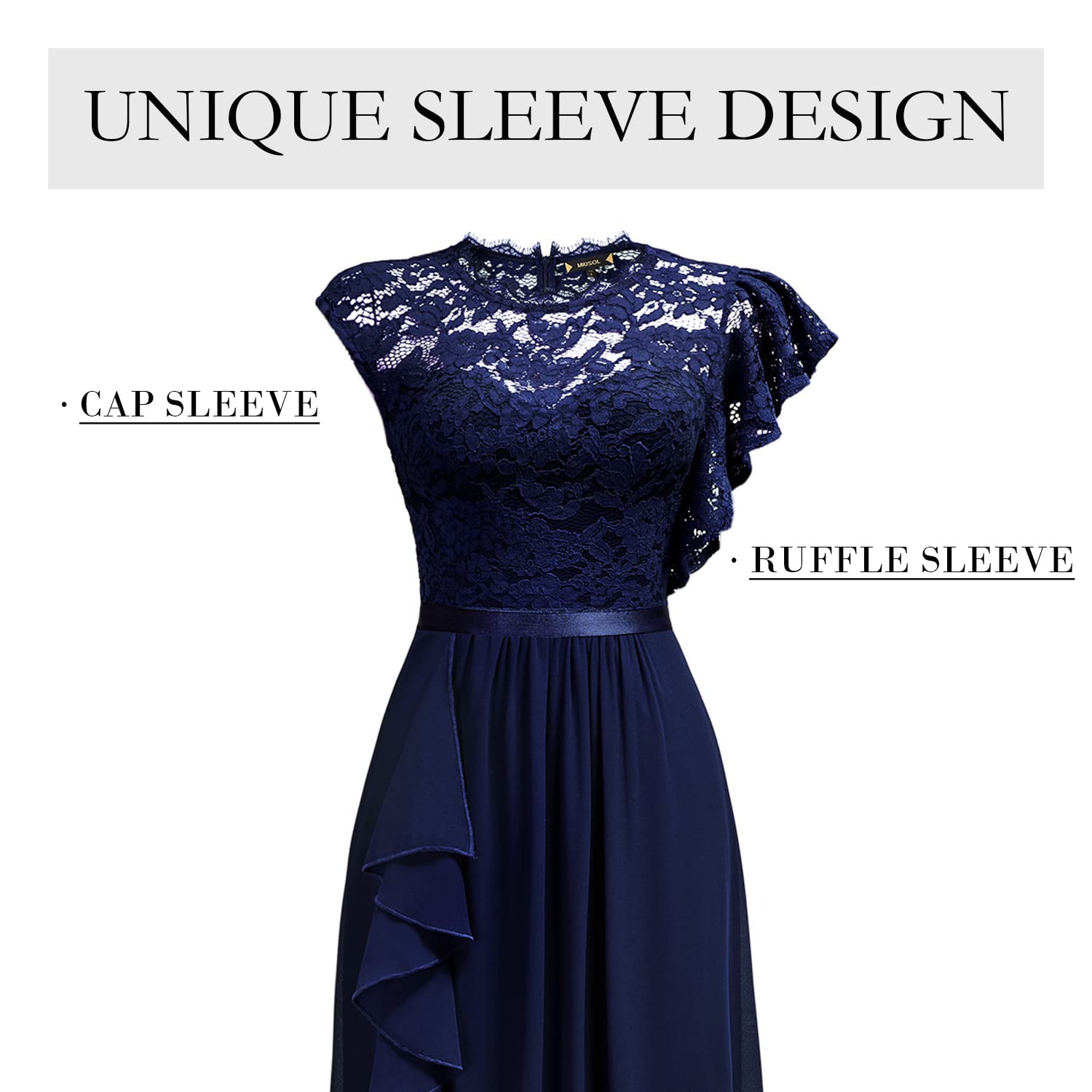 Elegant Floral Lace Ruffle Bridesmaid Maxi Dress for Women - Formal Party Gown for Weddings, Prom & Special Occasions