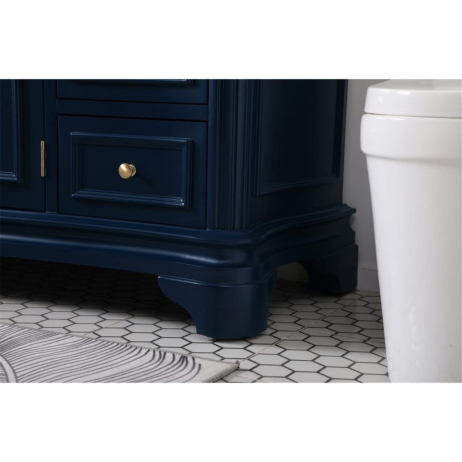 60 Inch Blue Single Bathroom Vanity Set with Mirror - Modern Elegant Bathroom Decor for Master Bath, Guest Bath & Powder Room