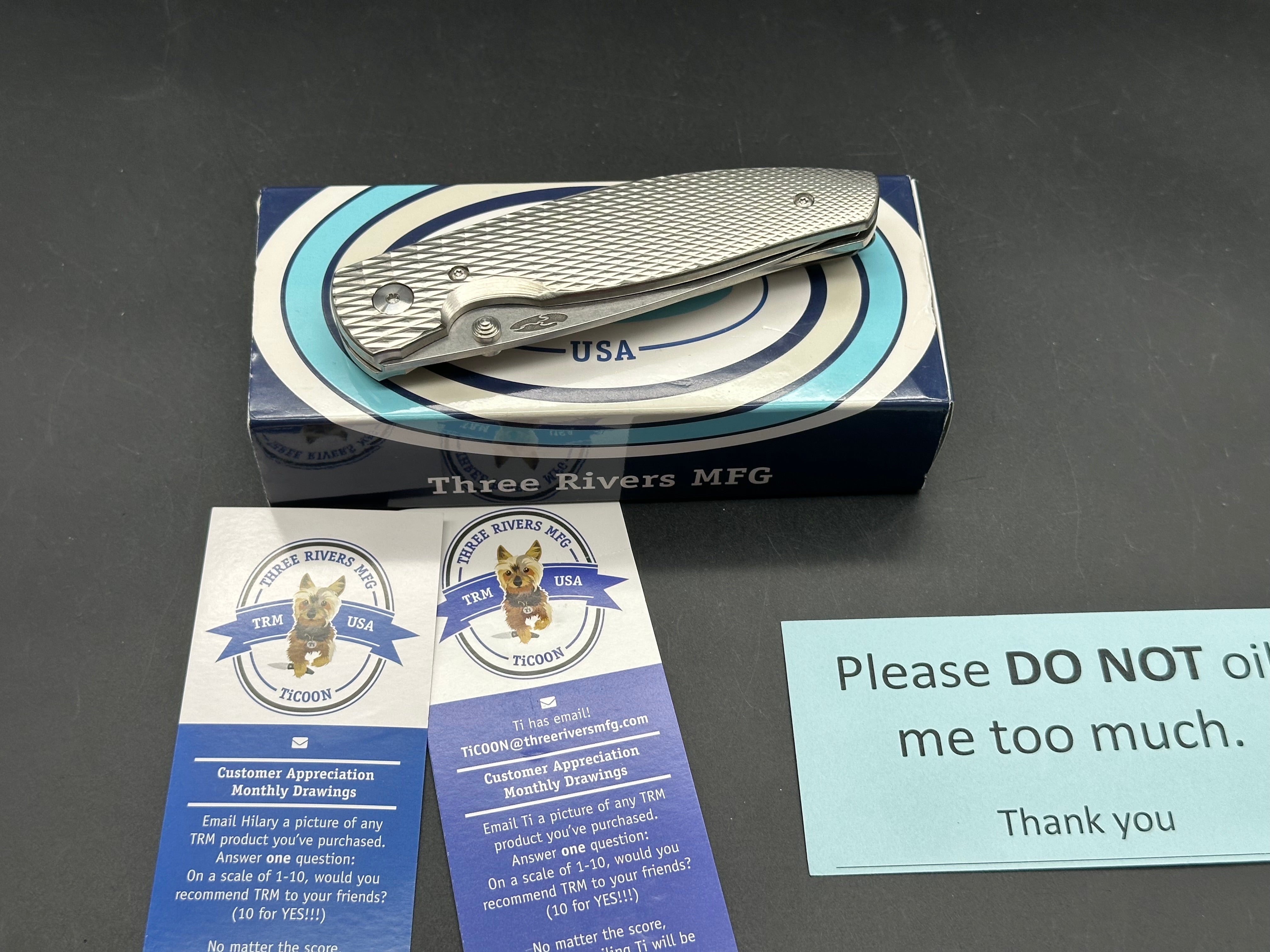 Three Rivers Manufacturing Atom Folding Knife with Mike Erie Hollow Grind - Premium EDC Pocket Knife for Camping, Hiking, and Outdoor Adventures