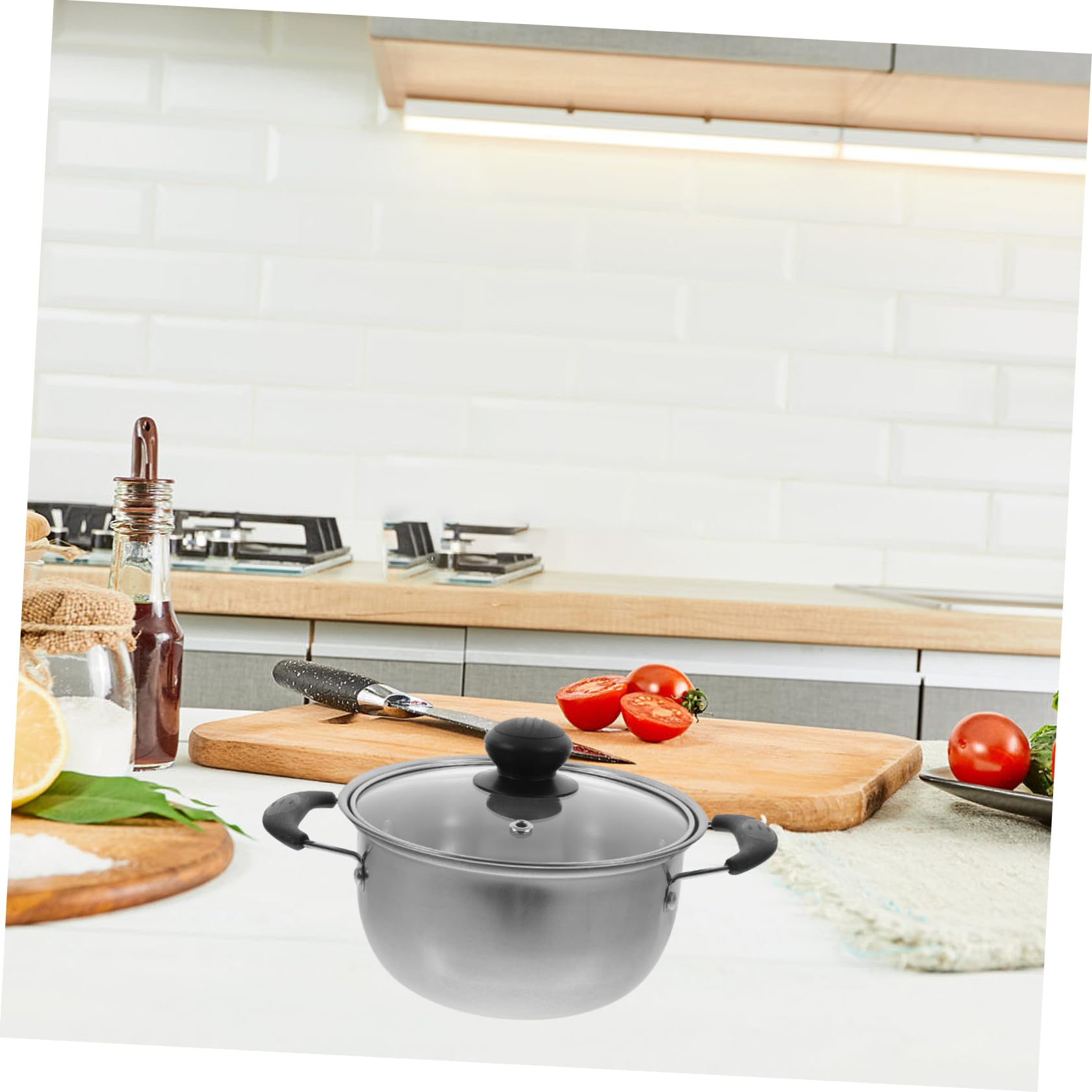 DOITOOL 1.6QT Small Stainless Steel Crock Pot with Lid - Stockpot, Soup Pot, Cooking Pot for Soups, Chili, Pasta, Curries & Stew - Perfect for Home Kitchen, Dorm Cooking & Camping Meals