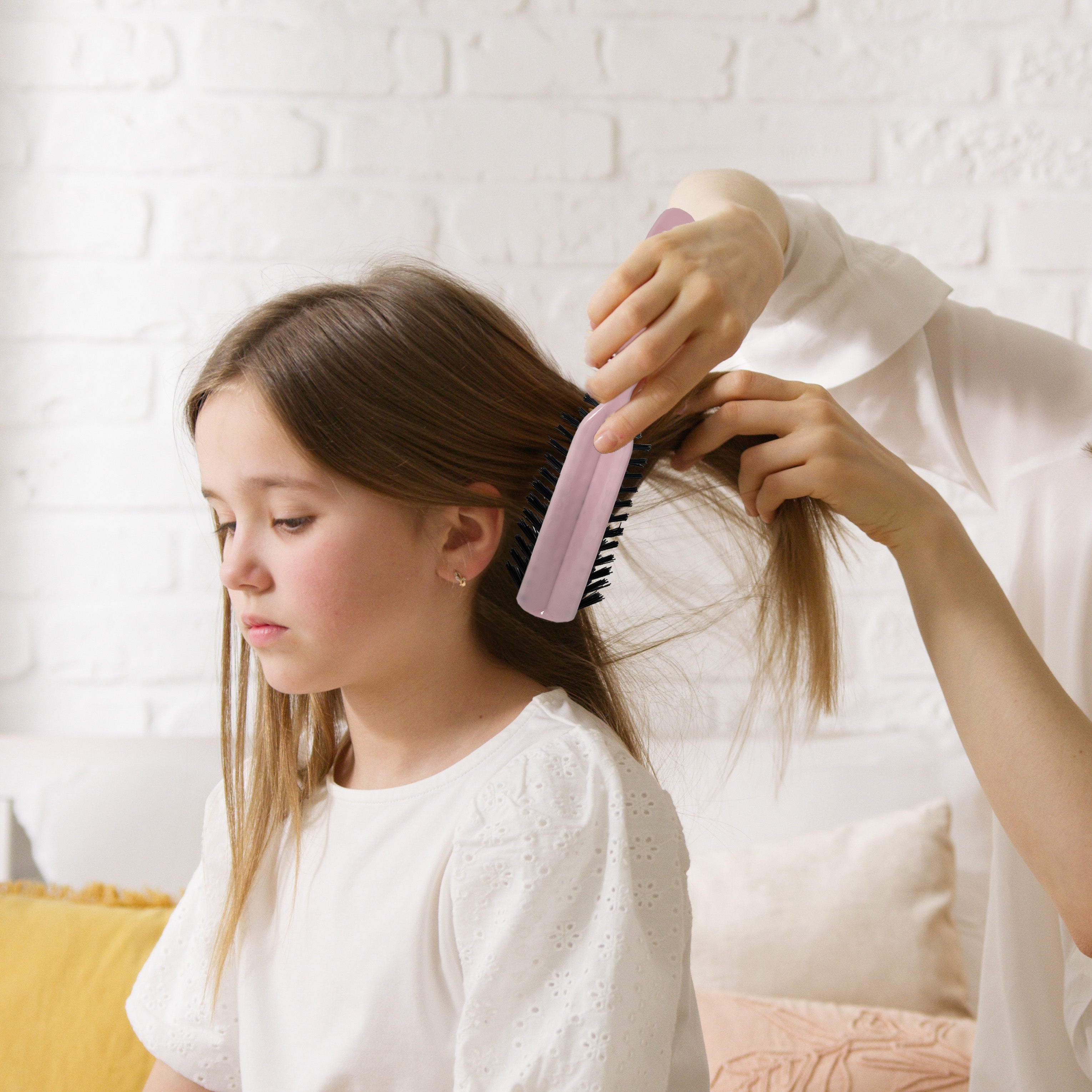 Styling Gear 7 Row Hair Brush with Nylon Bristles - 2 Pack Detangling Brush for Smooth & Shiny Hair - Perfect for Home, Salon & Travel Use