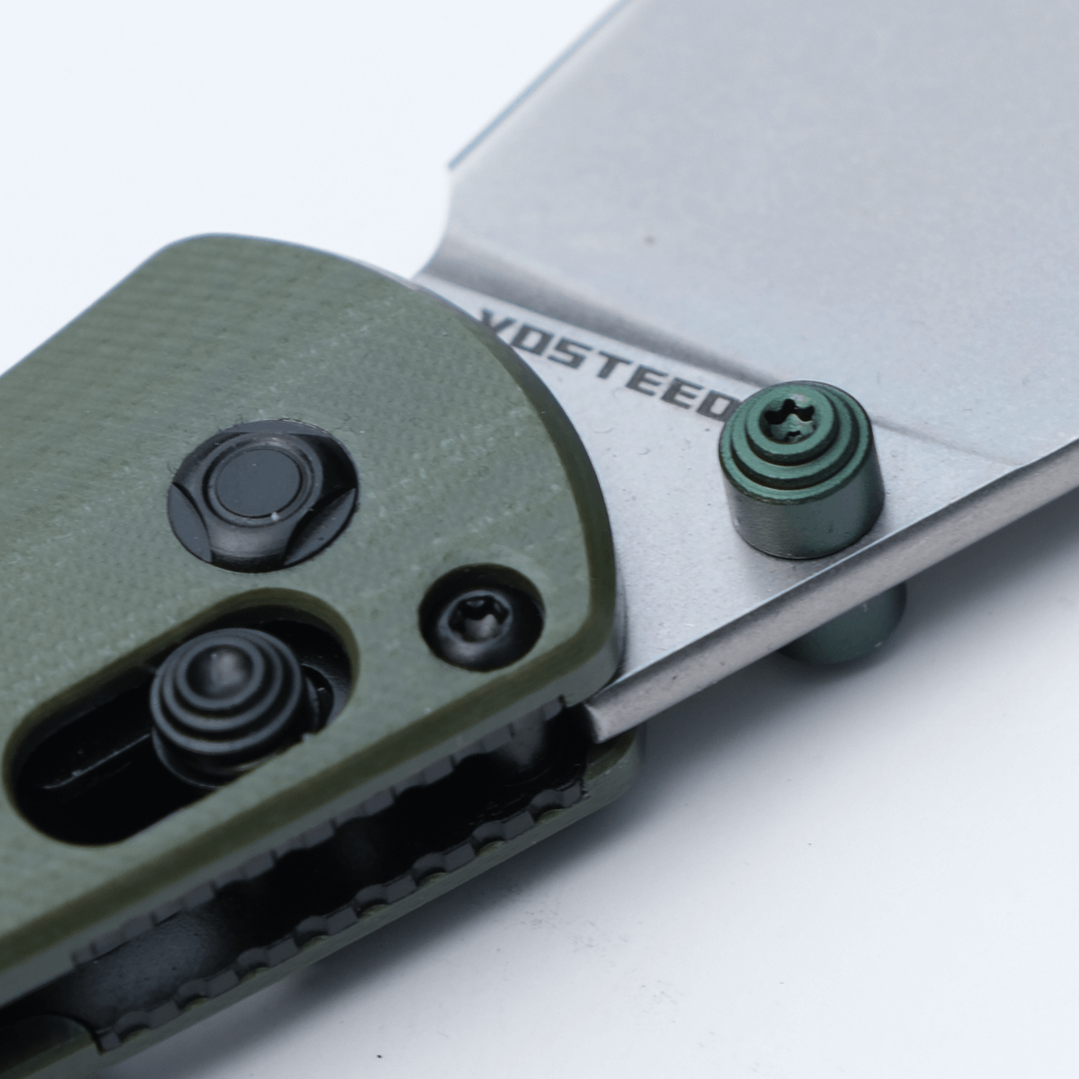Vosteed Mini Nightshade Folding Knife - Nitro V Stonewash Blade, Green G10 Handle, Canada Exclusive (Model A0210) | EDC, Outdoor Camping, Survival & Everyday Carry Pocket Knife