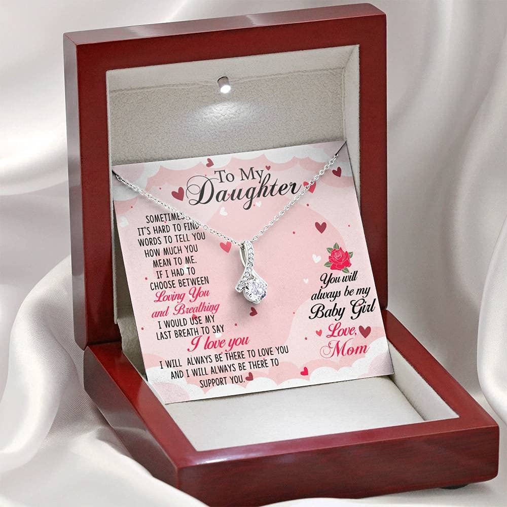 Personalized Jewelry Gift for Daughter - 'You Will Always Be My Baby Girl' Engraved Necklace - Mother to Daughter Birthday Gift, Sterling Silver Pendant - Perfect for Birthdays, Graduation & Special Occasions