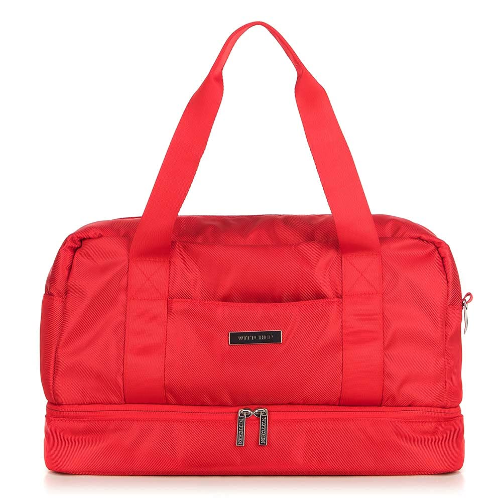 Premium Red Travel Bag - Lightweight Durable Carry-On Luggage for Women & Men - Perfect for Airplane, Business Trips & Weekend Getaways