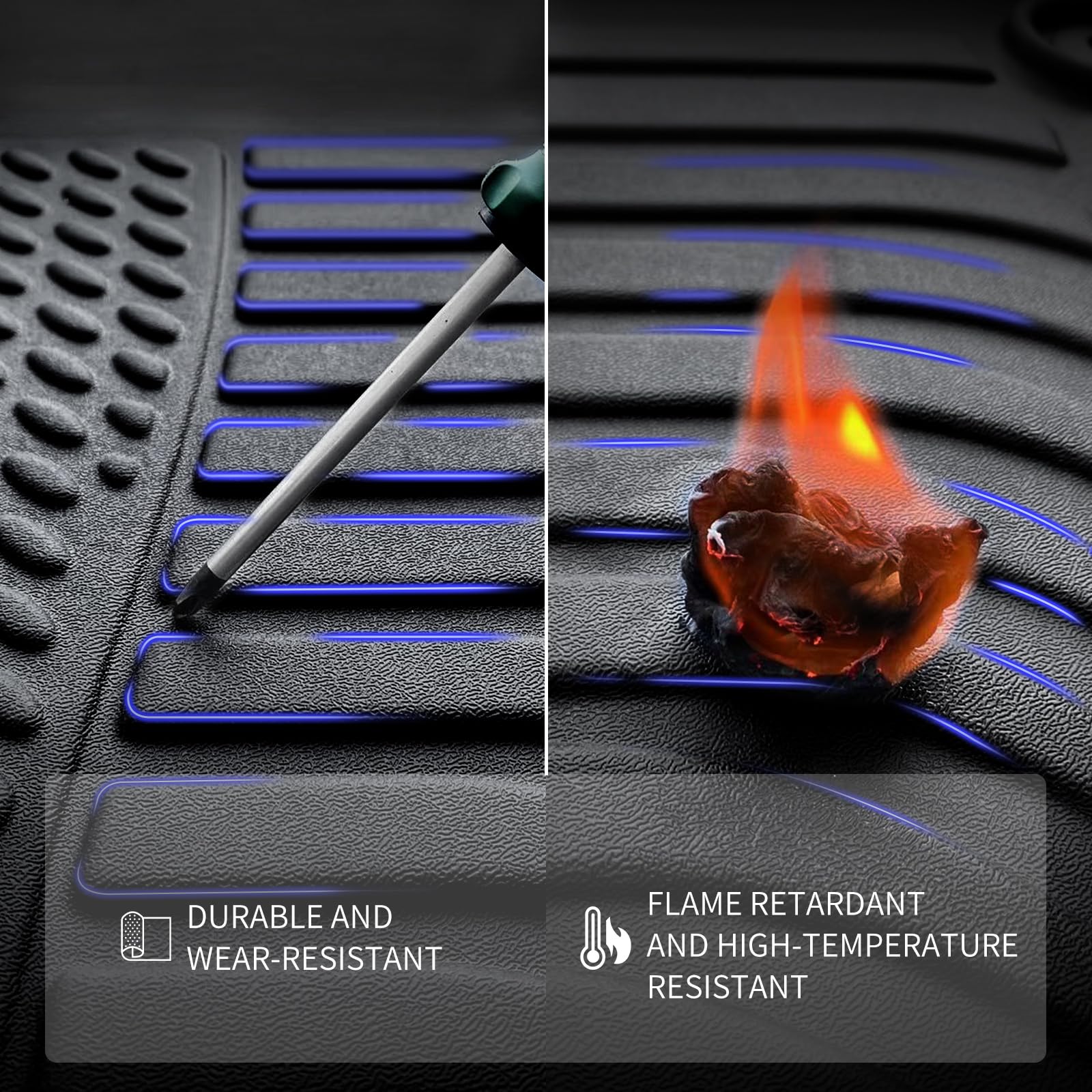 Custom Fit All-Weather Floor Mats for Ford Escape & C-Max 2013-2019 - Heavy Duty Car Floor Liners Front & Rear - Durable Automotive Accessories for Rain, Snow & Mud Protection - Perfect for Daily Commute, Road Trips & Off-Road Adventures