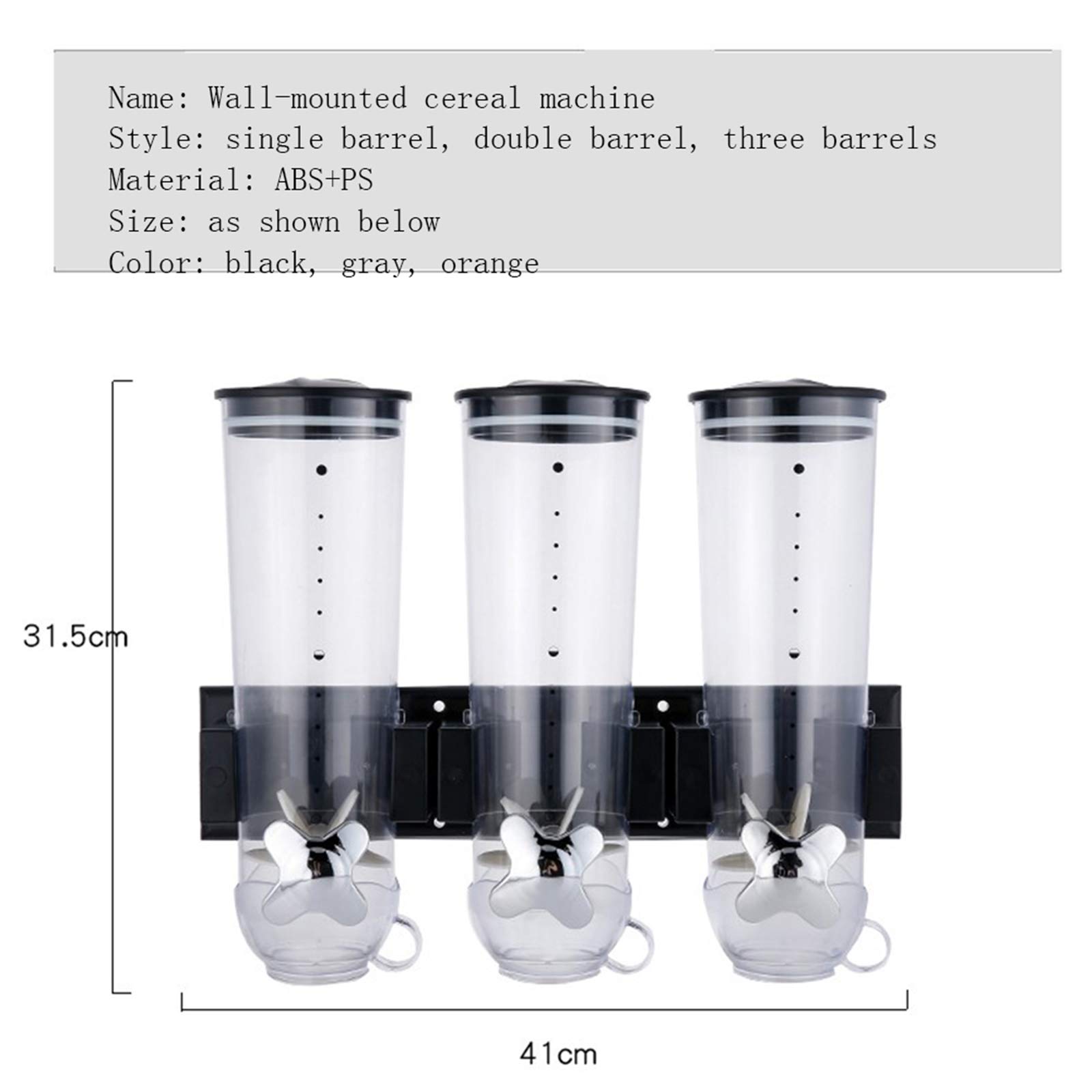 Large Transparent Wall-Mounted Grain Storage Container - Airtight Multi-Grain Dispenser for Rice, Beans, Oatmeal & Cereals | Perfect for Kitchen Pantry Organization & Bulk Food Storage