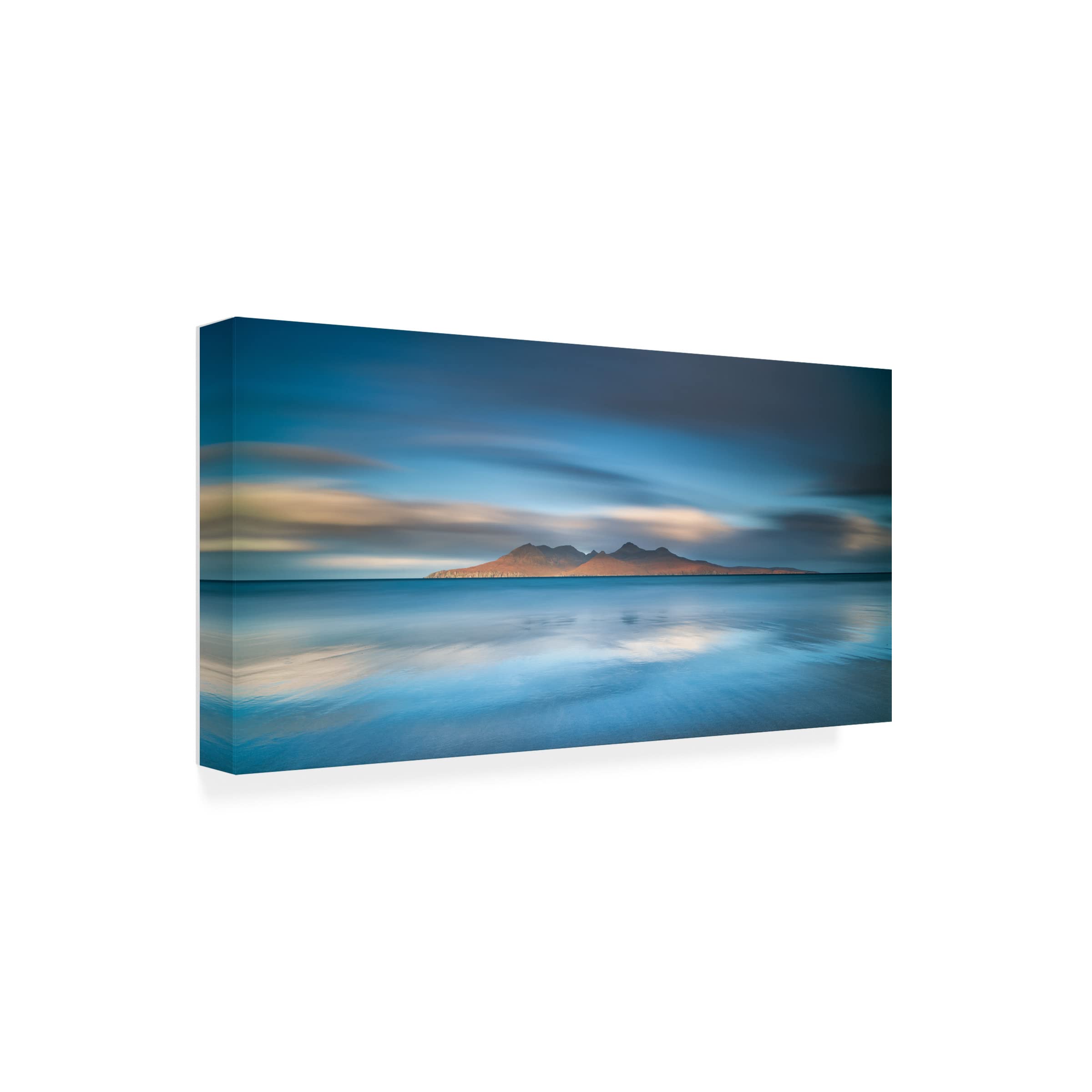 Luigi Ruoppolo 'An Epic Sunrise In Eigg' Canvas Wall Art Print - Landscape Nature Painting for Living Room, Bedroom & Office Decor