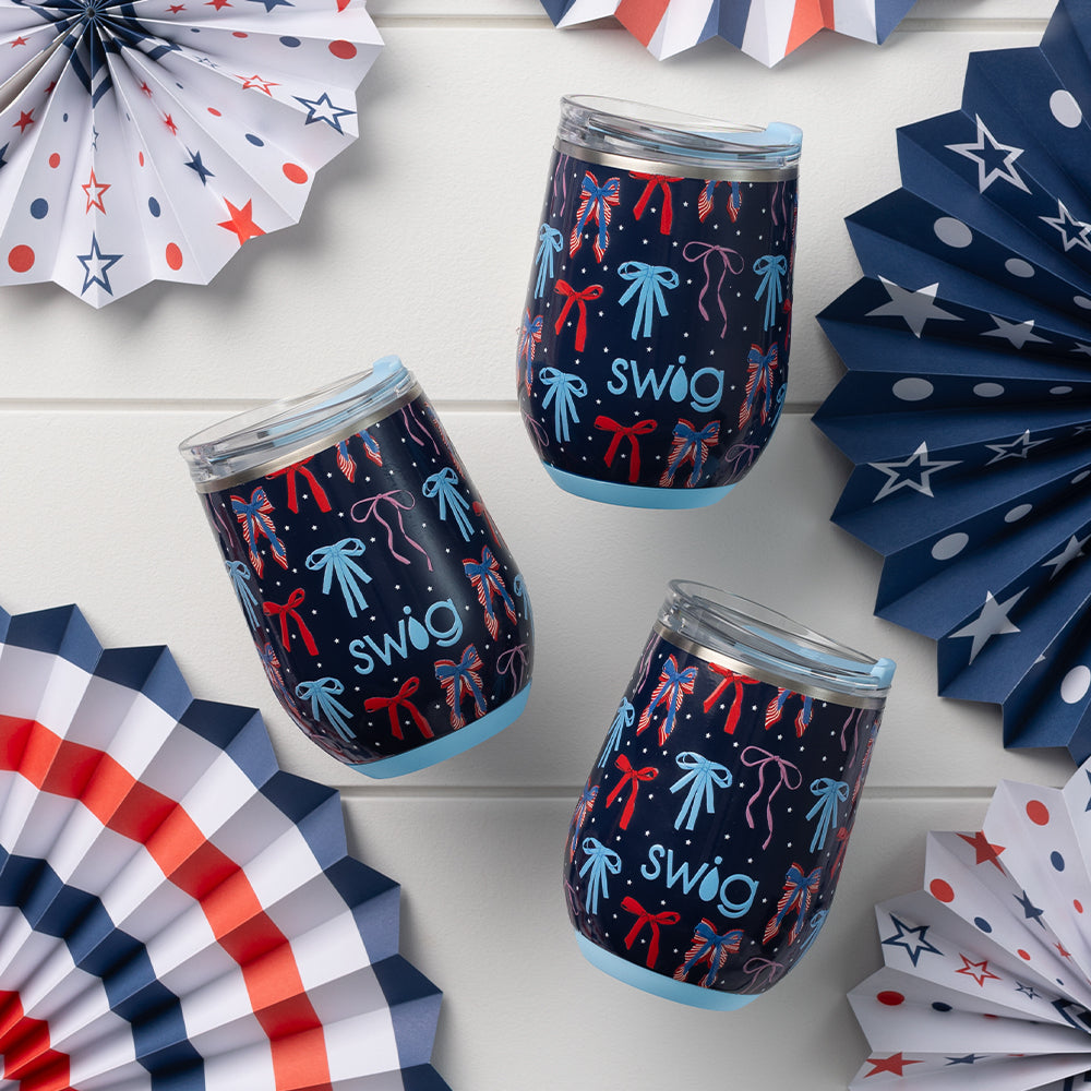 Miss Independence Stemless Wine Glass 12oz - Elegant & Durable for Parties, Weddings, and Home Entertaining