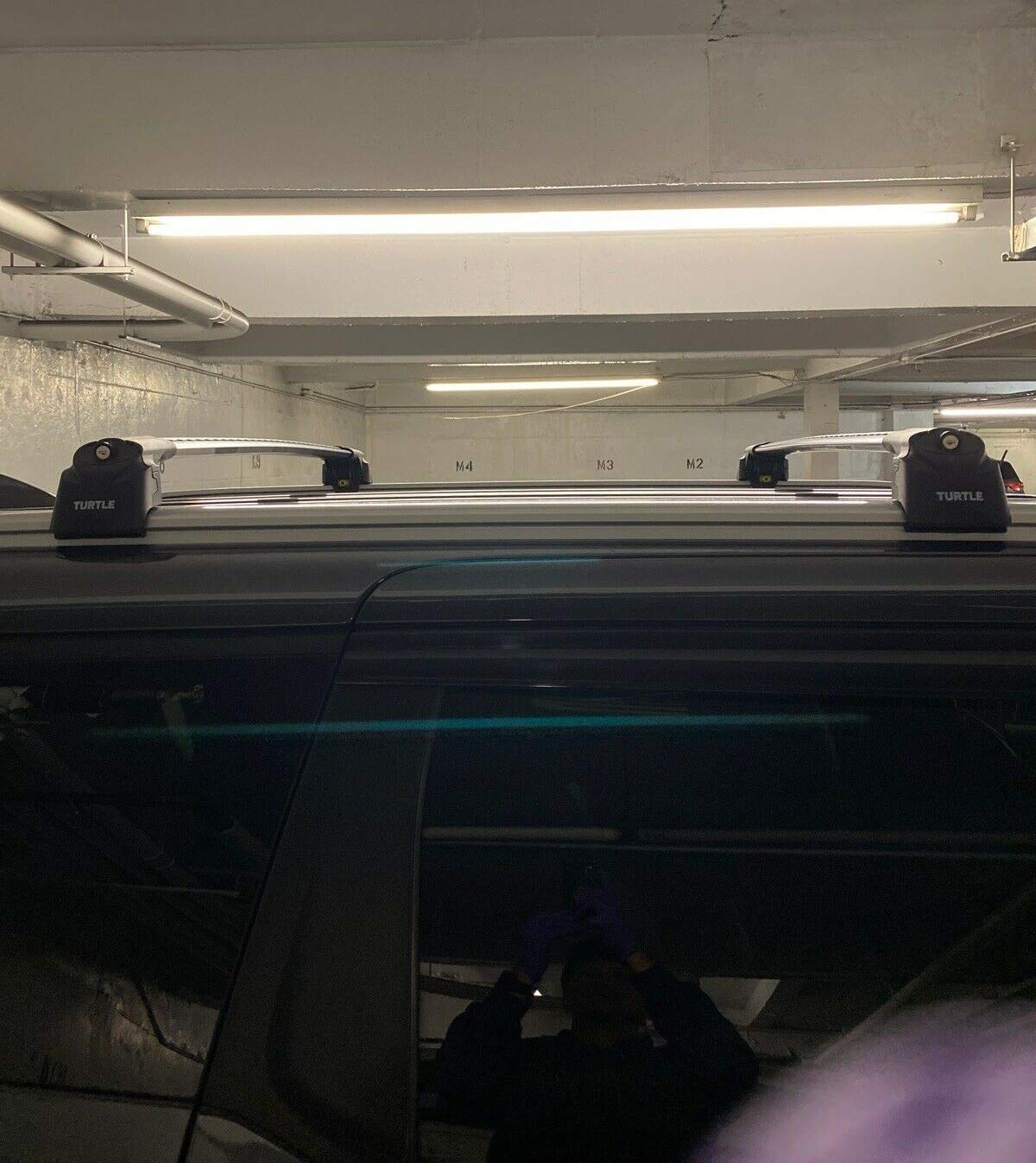Turtle Brand Universal Roof Rack Cross Bars - Heavy Duty Black Sedan SUV Cargo Carrier | Compatible with Kia Sedona & Vehicles with Flush Roof Rails | Perfect for Road Trips, Camping Gear & Luggage Transport