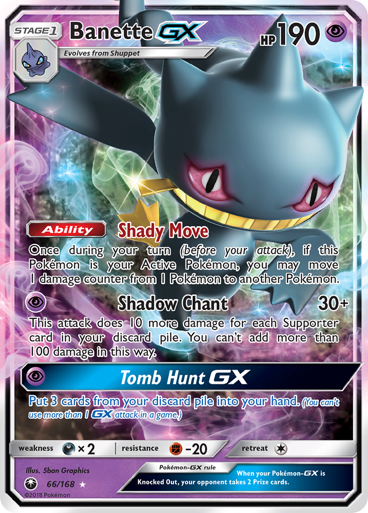 Banette GX 66/168 - Ultra Rare Pokemon TCG Card for Collectors & Battles | Perfect for Trading, Gaming & Display