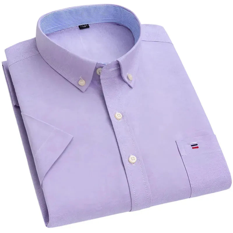 Men's Classic Short Sleeve Oxford Shirt - Casual Button Down Shirt for Men - Perfect for Office, Business Casual & Summer Outfits