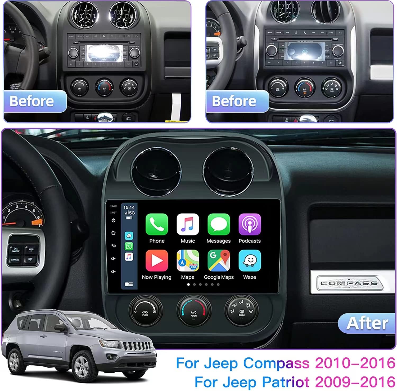 4G+32GB Android 13 Car Stereo with 5G WiFi & 10.1