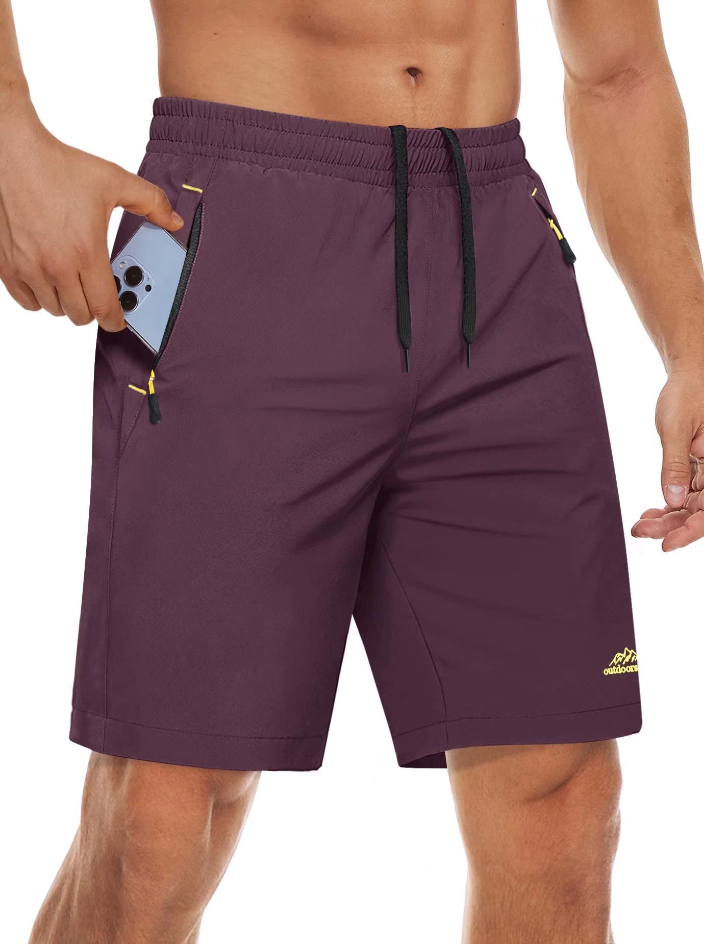 **MAGCOMSEN Men's Quick Dry Athletic Running Shorts with Zipper Pockets - Lightweight Gym Workout Hiking Shorts for Men - Perfect for Running, Training & Outdoor Activities**