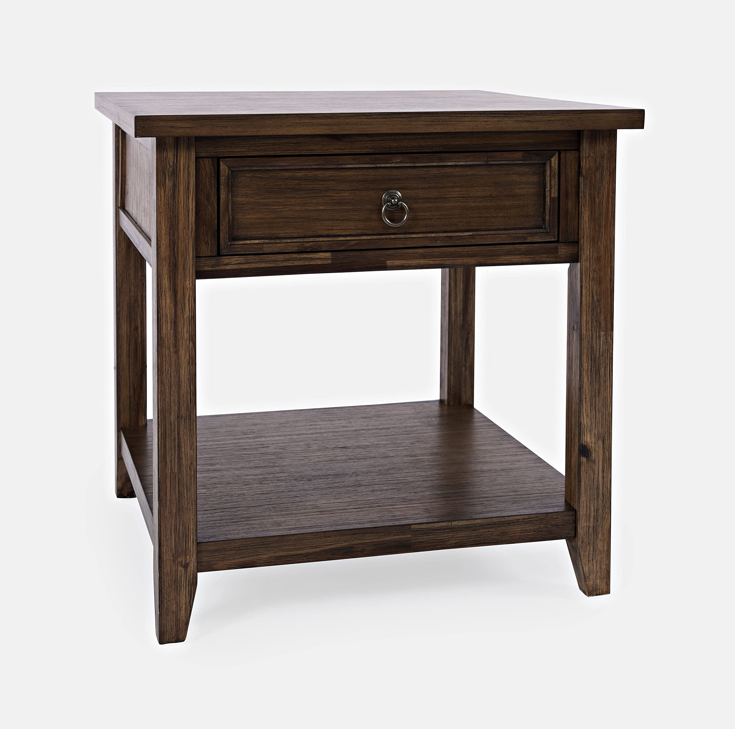 Jofran Inc. Bakersfield End Table with Drawer - Modern Nightstand for Bedroom, Living Room & Office - Small Side Table with Storage Shelf