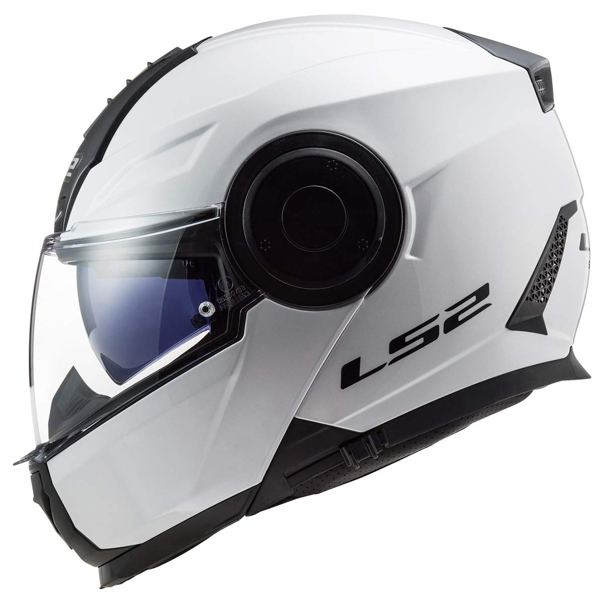 LS2 Helmets Horizon Modular Motorcycle Helmet with Sun Shield - Gloss White (Small) - Comfortable & Safe for Commuting, Touring & Adventure Riding