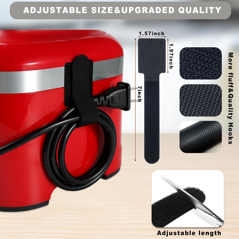 Stick On Cord Holder and Keeper - 14PCS Upgraded Cord Organizer for Kitchen Appliances - Countertop Storage Solution for Blenders, Mixers, Toasters - Perfect Kitchen Gadgets and Home Organization Accessories