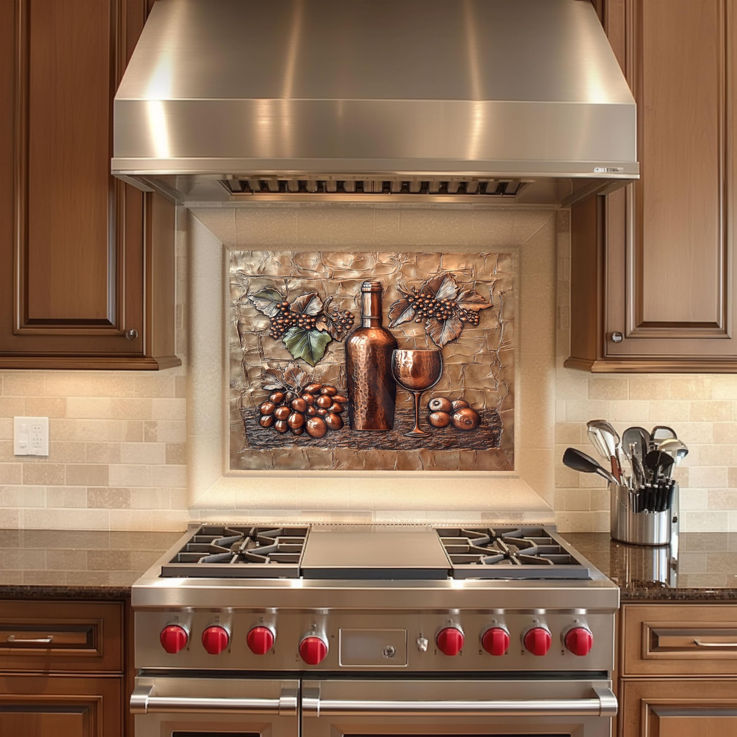 Premium Tempered Glass Kitchen Backsplash - Heat Resistant Stove Backsplash with Peel & Stick Installation | Easy to Clean & Durable Splash Guard for Cooking, Baking & Food Prep Areas