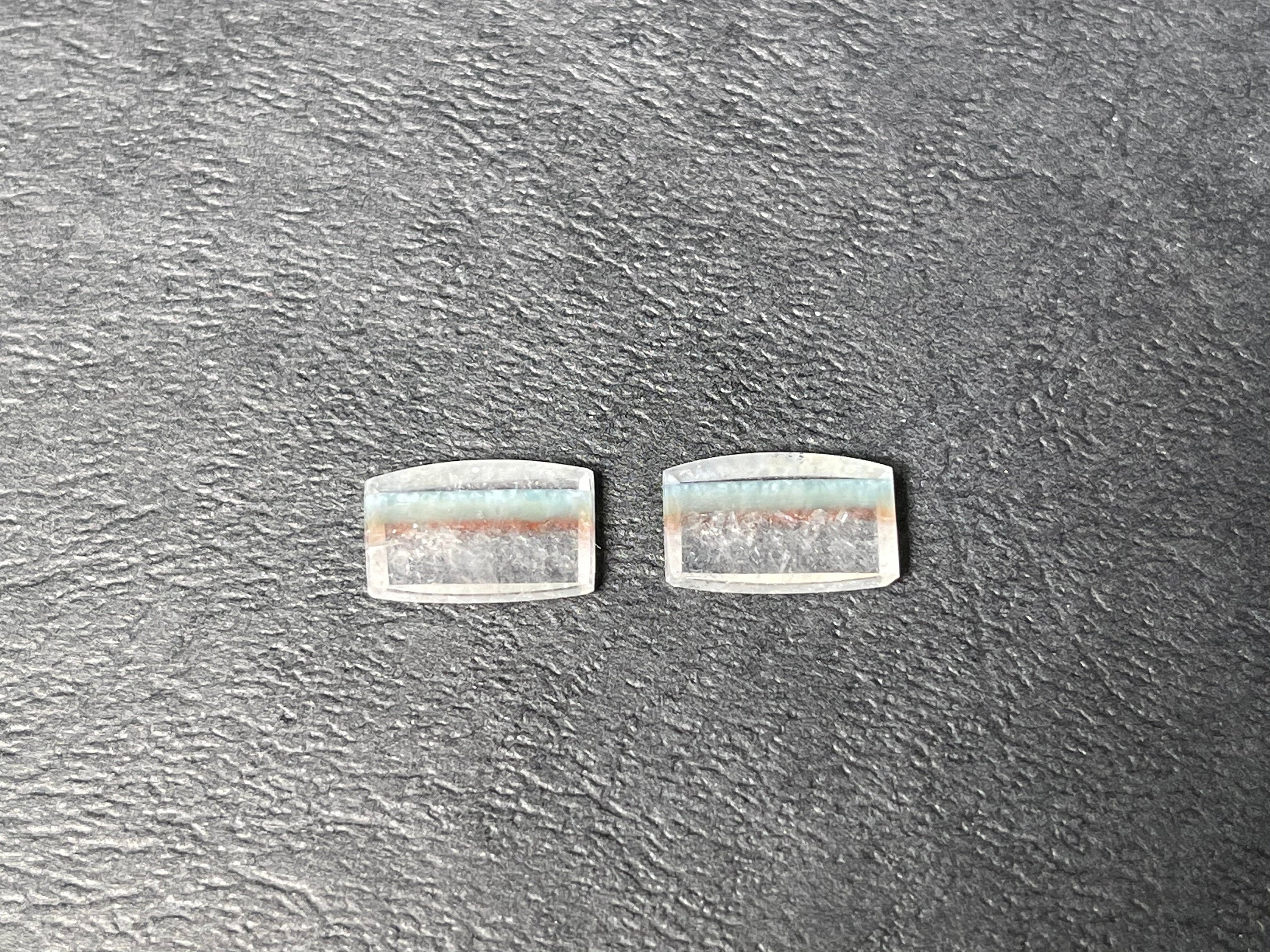 GILALITE Cabochons | Medusa Paraiba Quartz Striped Rectangle Gemstones for Jewelry Making (43805) - Perfect for Pendants, Rings & DIY Craft Projects