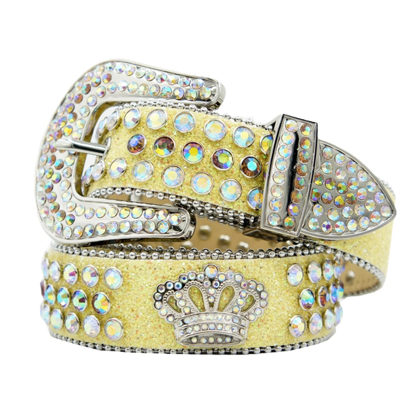 Men's Rhinestone Pattern Leather Belt - Stylish Skin Strap for Casual & Formal Wear - Perfect for Jeans, Suits & Office Outfits