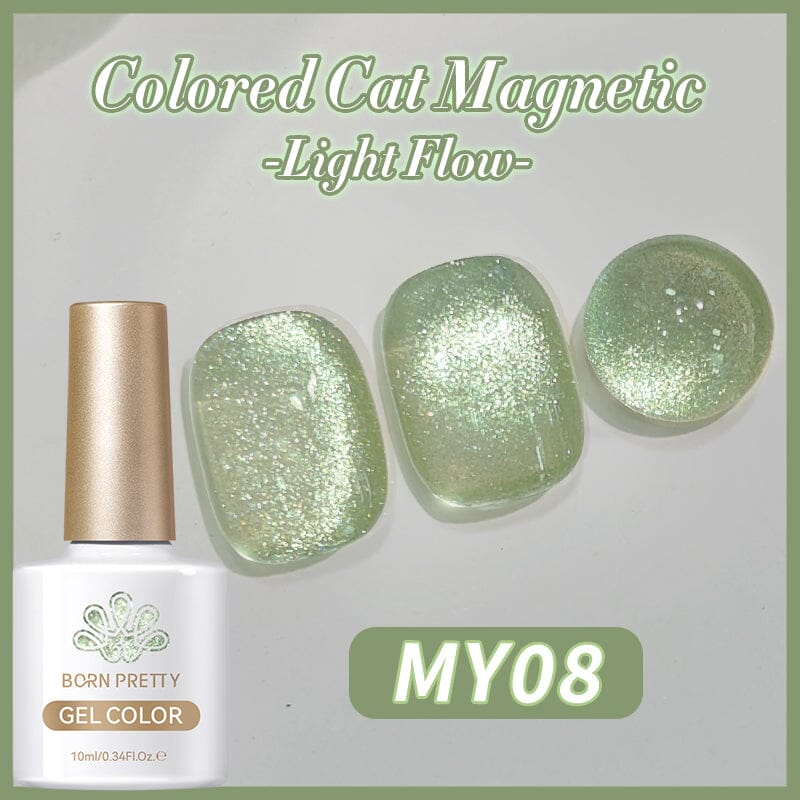 Light Flow Colored Cat Magnetic Gel Polish 10ml - Long Lasting UV LED Nail Art Polish for Manicures & Pedicures - Perfect for Salon, Home Use & Special Occasions