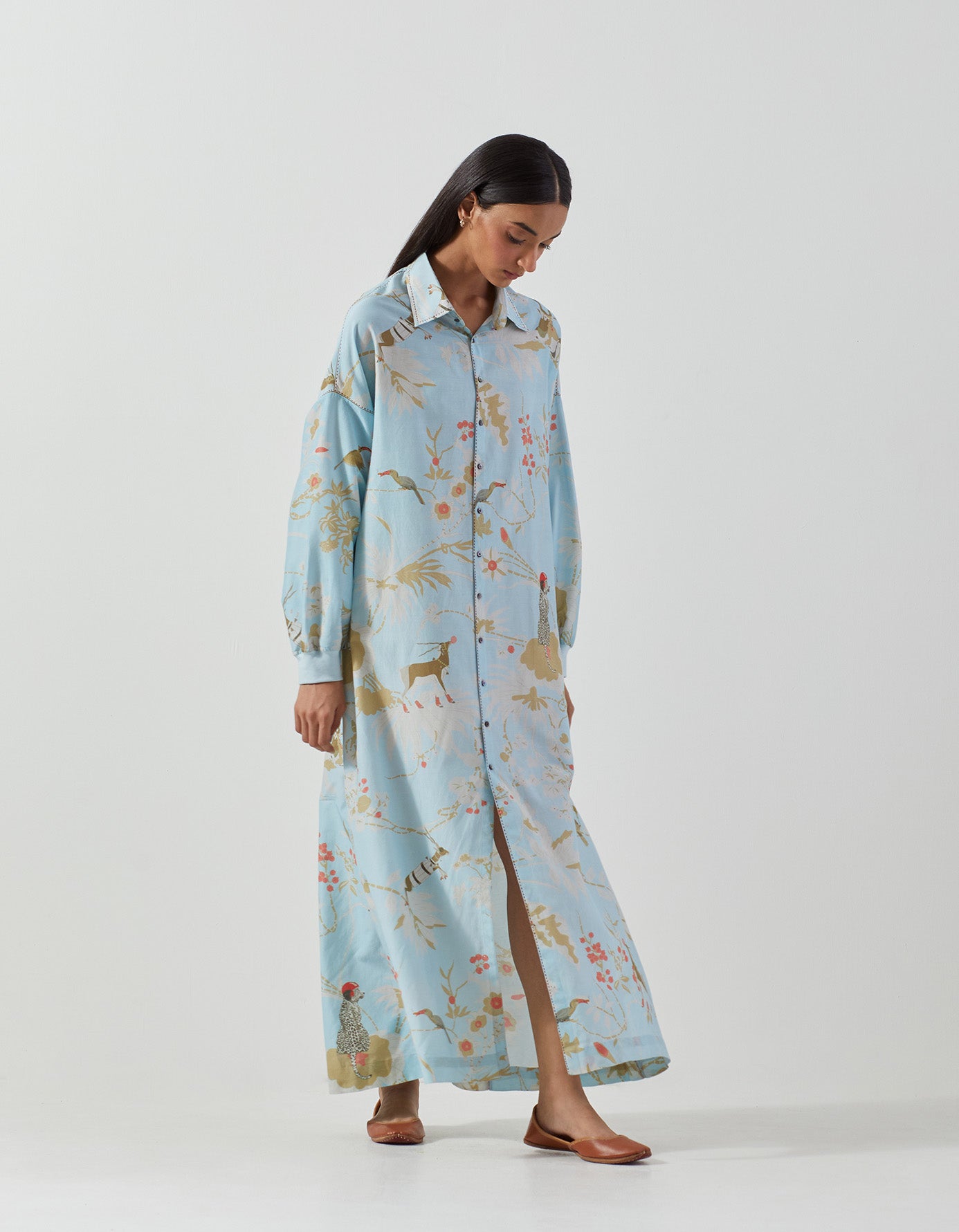 Padmini Silk Dress in Ice Blue - Elegant & Comfortable for Parties, Weddings & Special Occasions