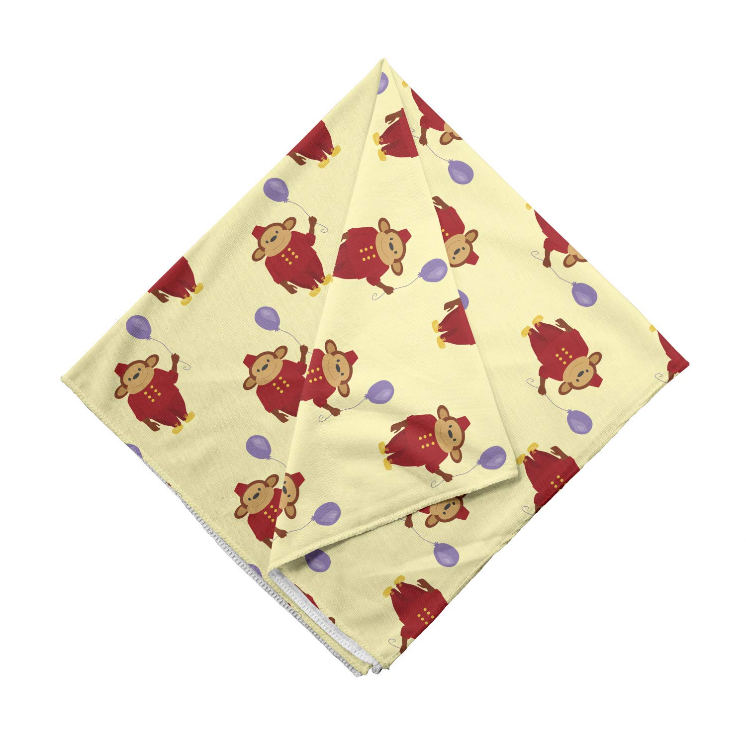 Ambesonne Circus Bandana - Funny Monkey in Show Clothes Unisex Head & Neck Scarf for Men Women - Perfect for Costume Parties, Festivals & Themed Events