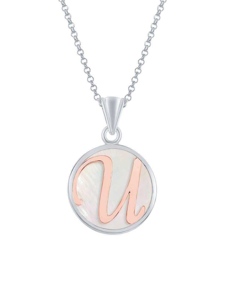 Personalized Rose Gold Script Initial 